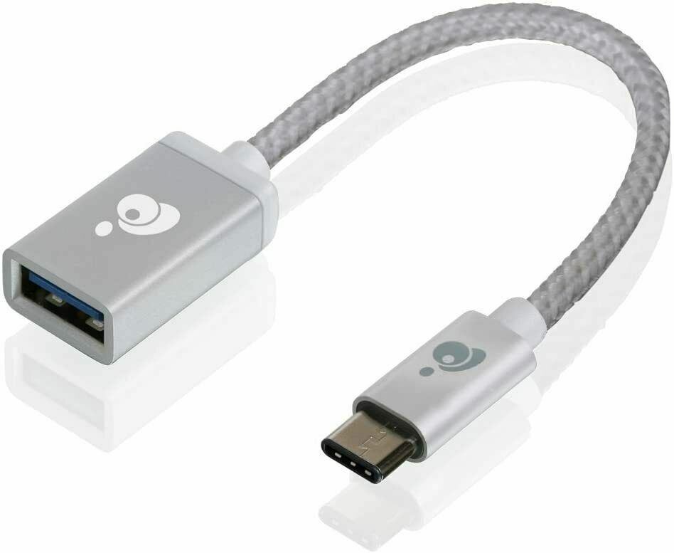 IOGEAR Charge Sync USB Type-C to USB Type-A Adapter (Silver)