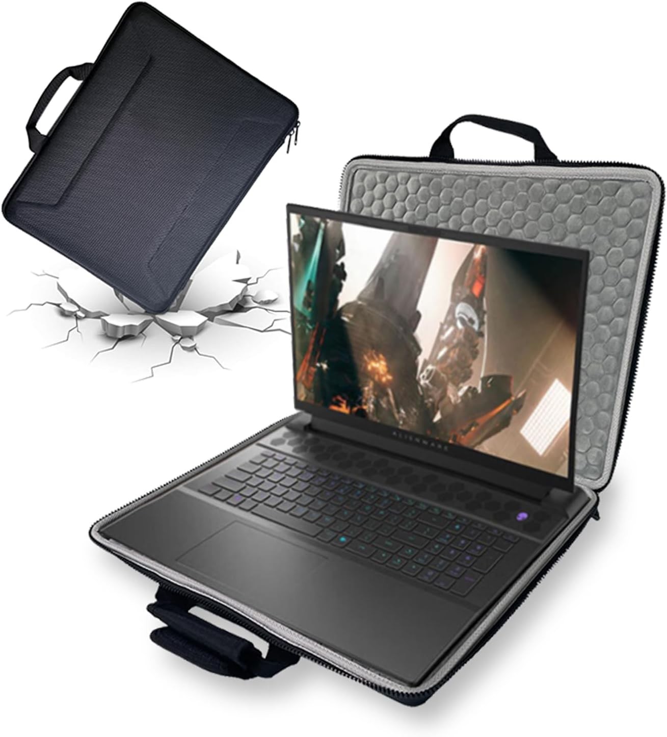 18inch Hard Gaming Laptop Sleeve, EVA Protective Antishock Case for 18 inch Alie