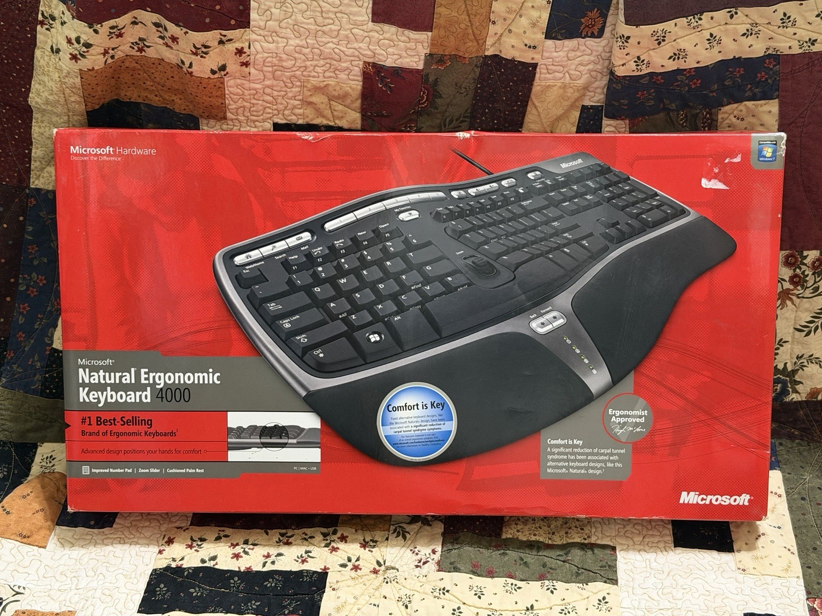 Microsoft Natural Ergonomic 4000 (B2M-00012) Wired Keyboard BRAND NEW SEALED