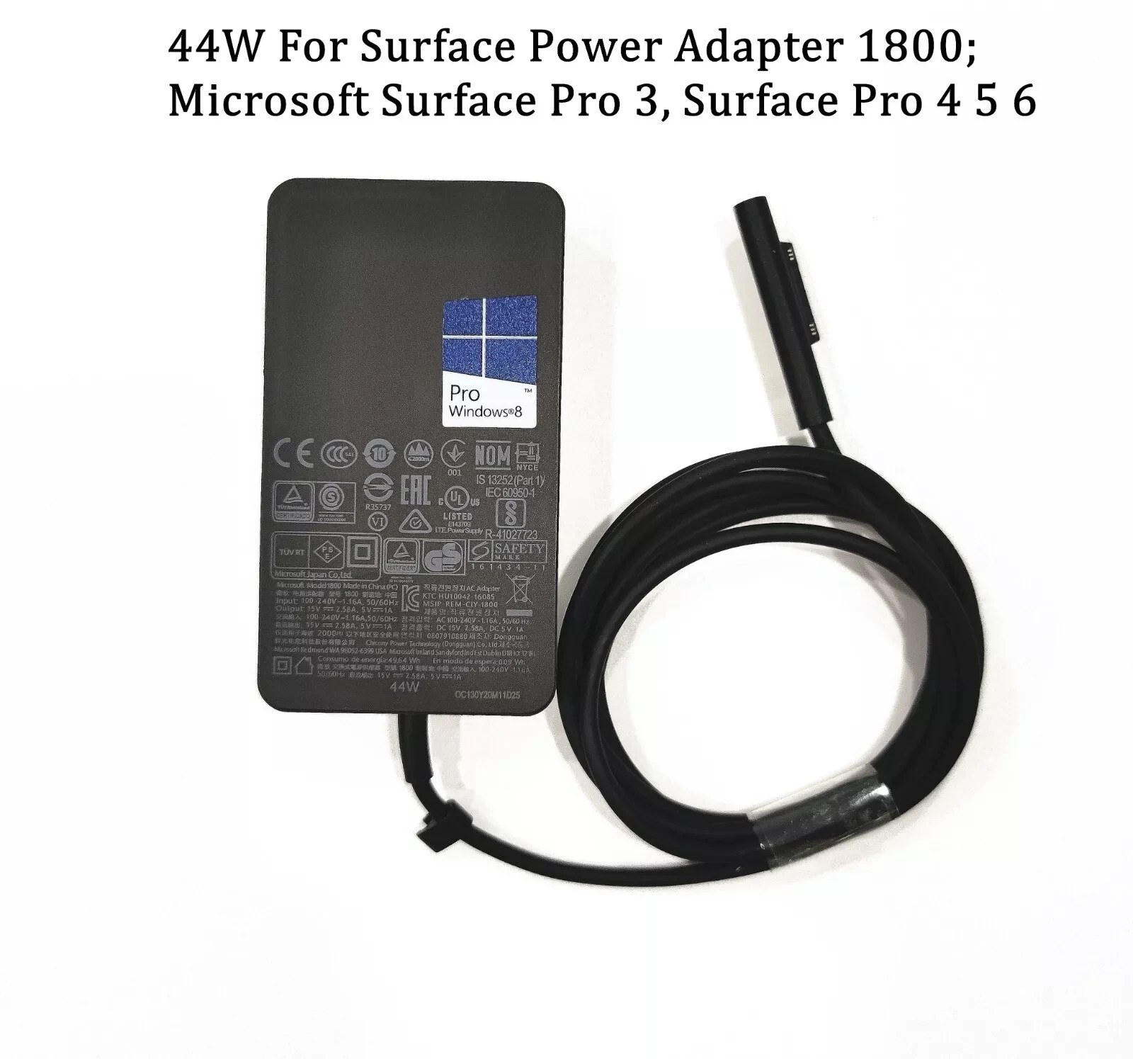 Original 44W 1800 Charger Adapter for Microsoft Surface Pro 3/4/5/6/7 