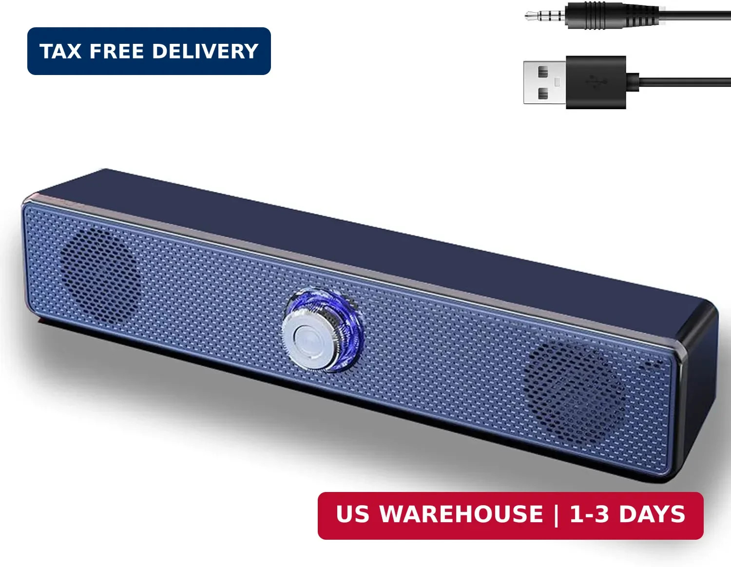 Computer Speakers Wired USB-Powered Sound-bar with Stereo Sound for PC Desktop P