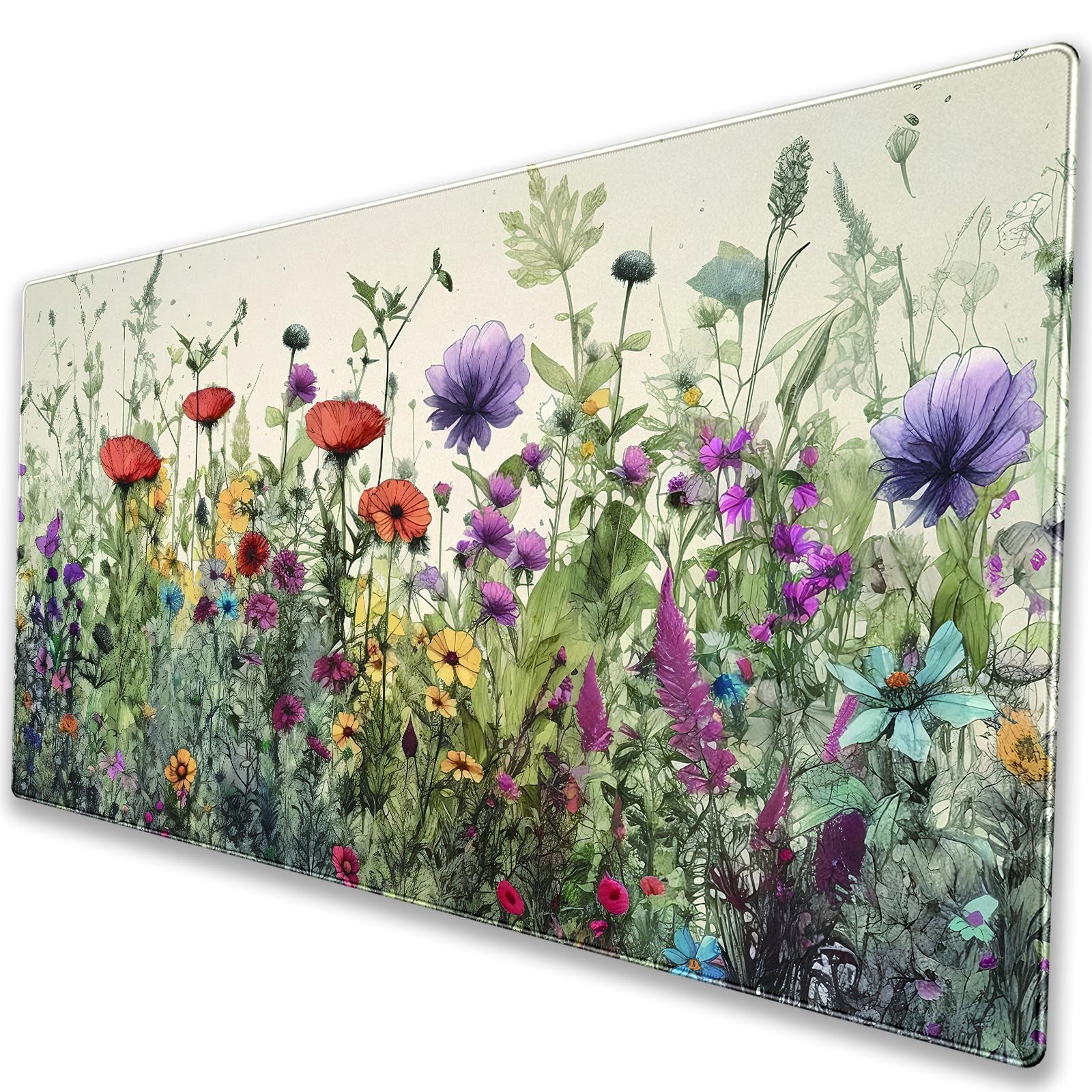 Aesthetic Floral Desk Mat Extended Gaming Pad XL