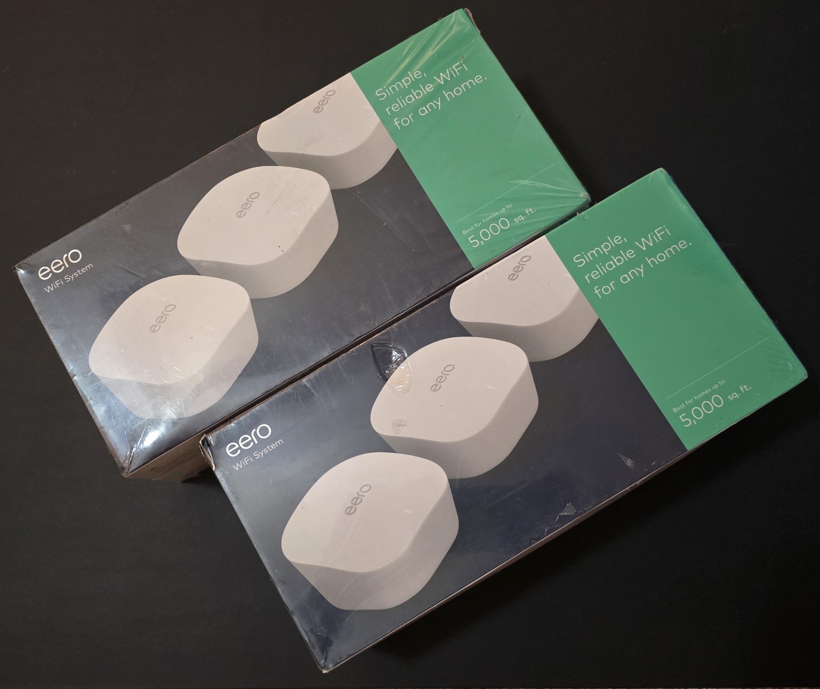 LOT OF 2: NEW SEALED Amazon Eero Mesh WiFi System 3-Packs 6 Nodes Total J010311