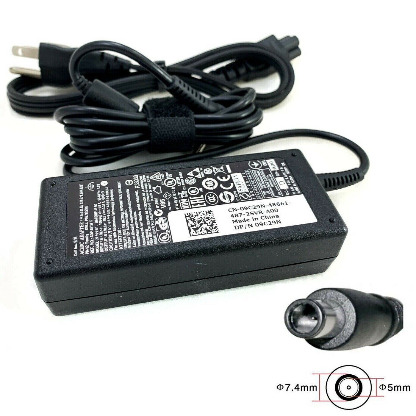 OEM Genuine 65W Charger For Dell Latitude 3340 3450 3540 5480 5490 7.4*5.0mm US