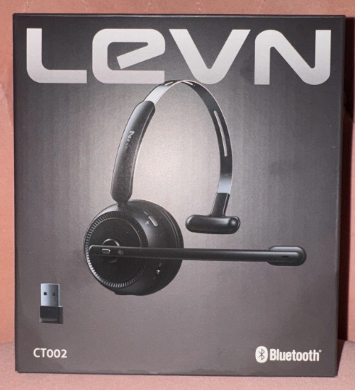 LEVN Wireless Headset Mic Bluetooth Noise Canceling Work From Home Office CT002