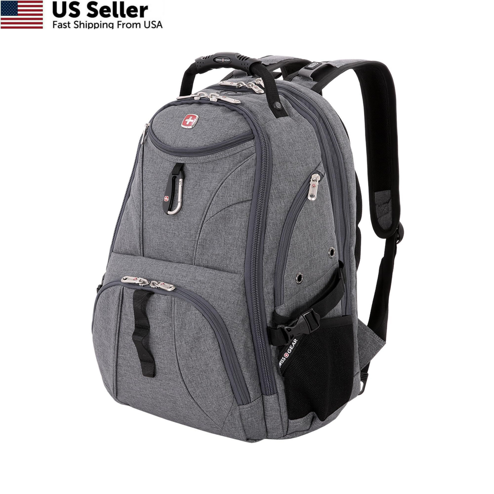 SWISSGEAR 1900 ScanSmart Laptop Backpack, Fits Most 18.5-Inch, Heather Grey