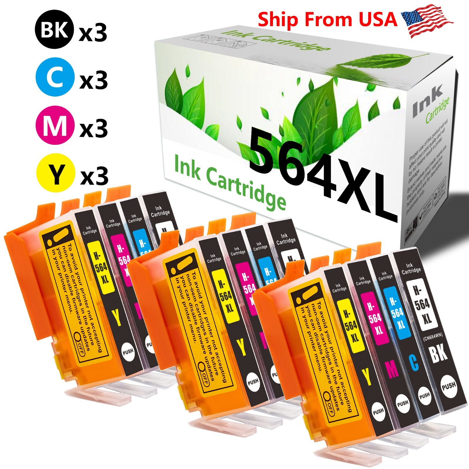 12Pack 564 564 XL Ink Cartridge Used For Officejet 4620 Photosmart BB550 Printer