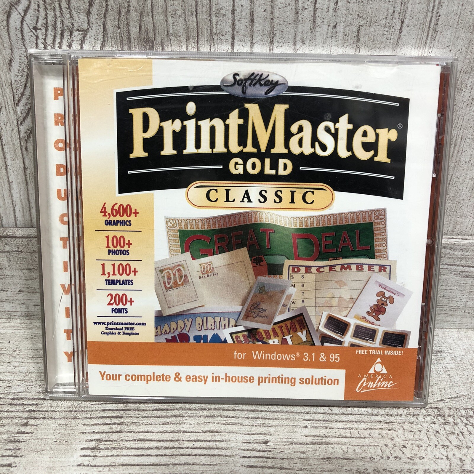 Printmaster Gold Classic PC Version Vintage Windows Good Condition 1998 Template