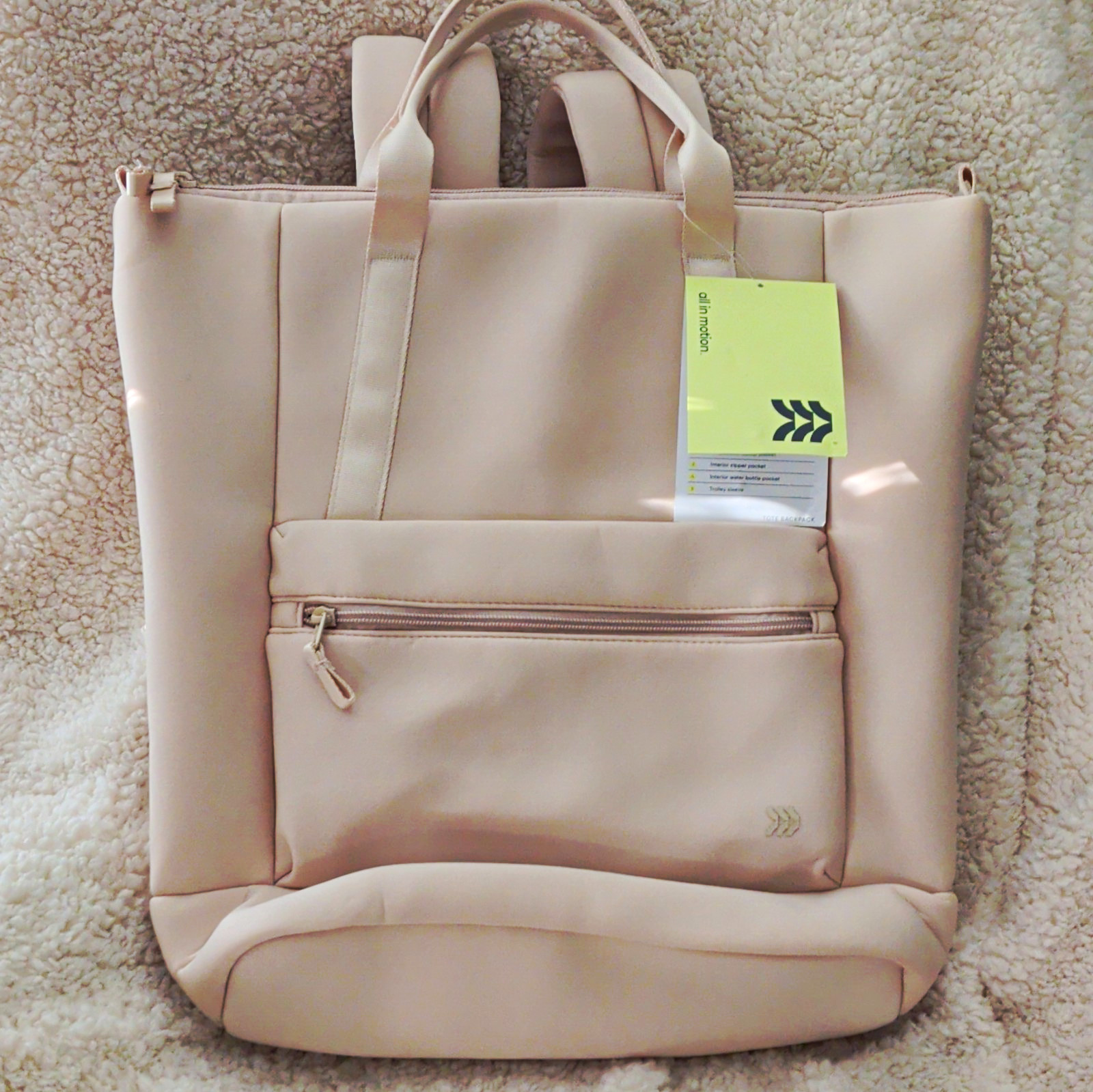 NWT All in Motion Tote Backpack Trolley Sleeve Water-Resistant Holds 16" Laptop