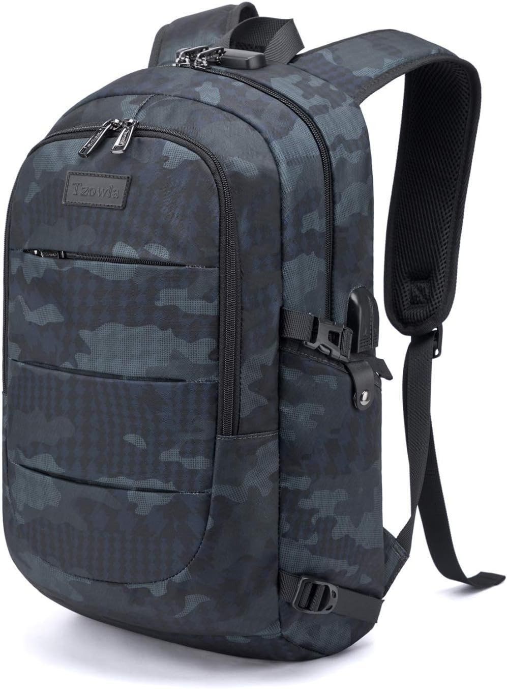 Tzowla Travel Laptop Backpack Water Resistant Standard 17.3inch, A-bluecamo