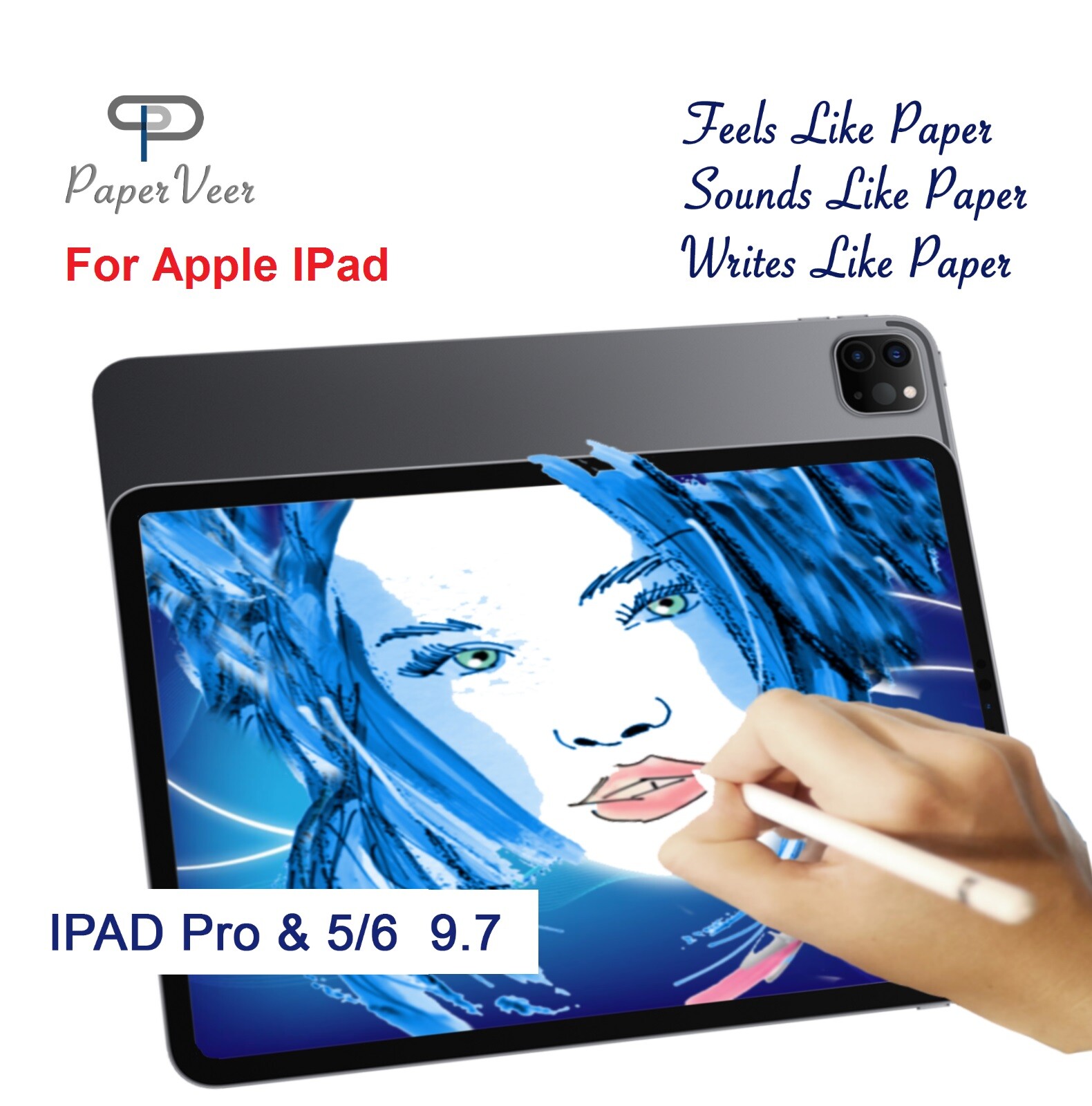 PaperVeer Matte Finish Film Anti-Glare Screen For Apple iPad Pro/Air 1&2 9.7 