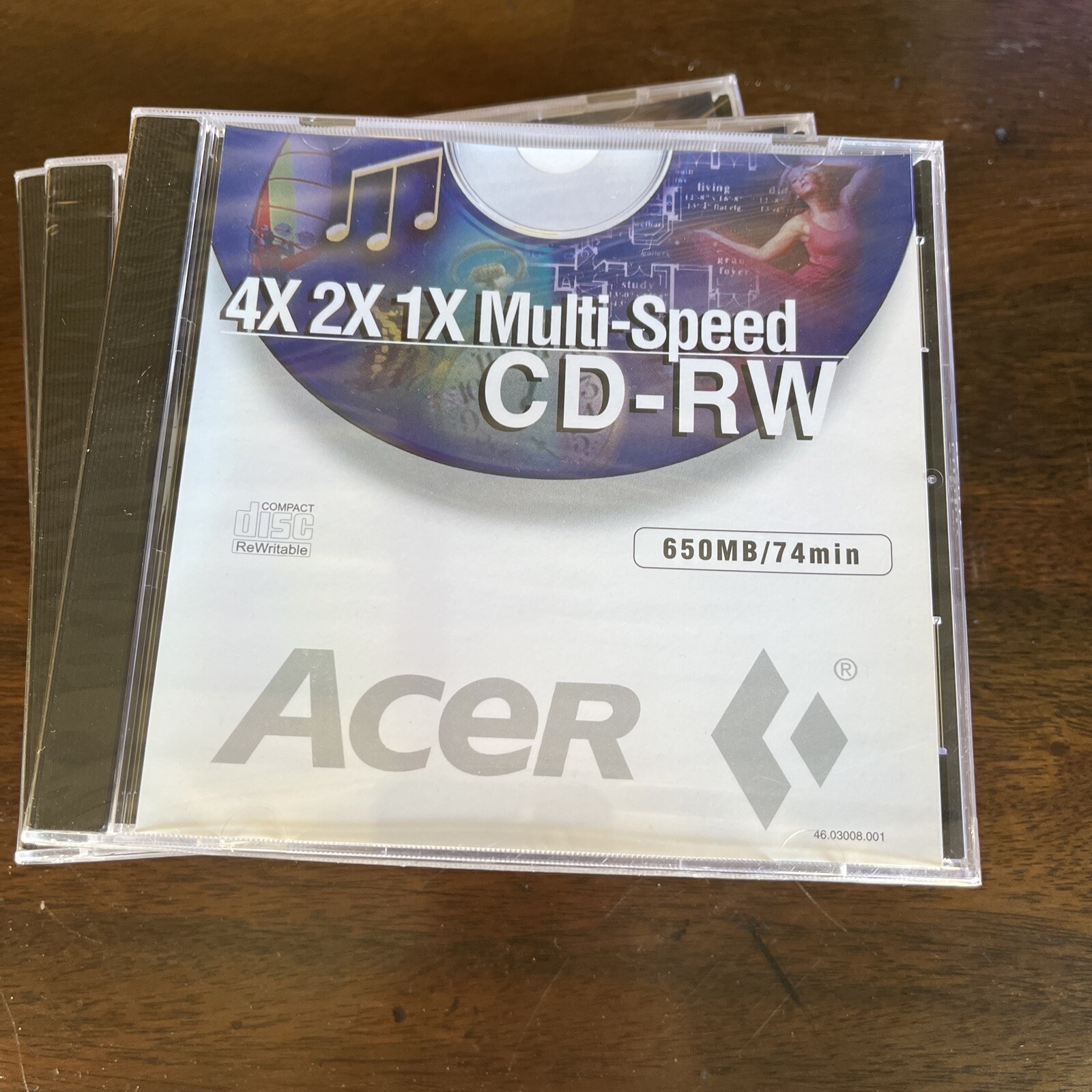 ACER CD-RW 650MB/74 min Compact Disc Brand New Sealed Lot Of 5 Multi-Speed