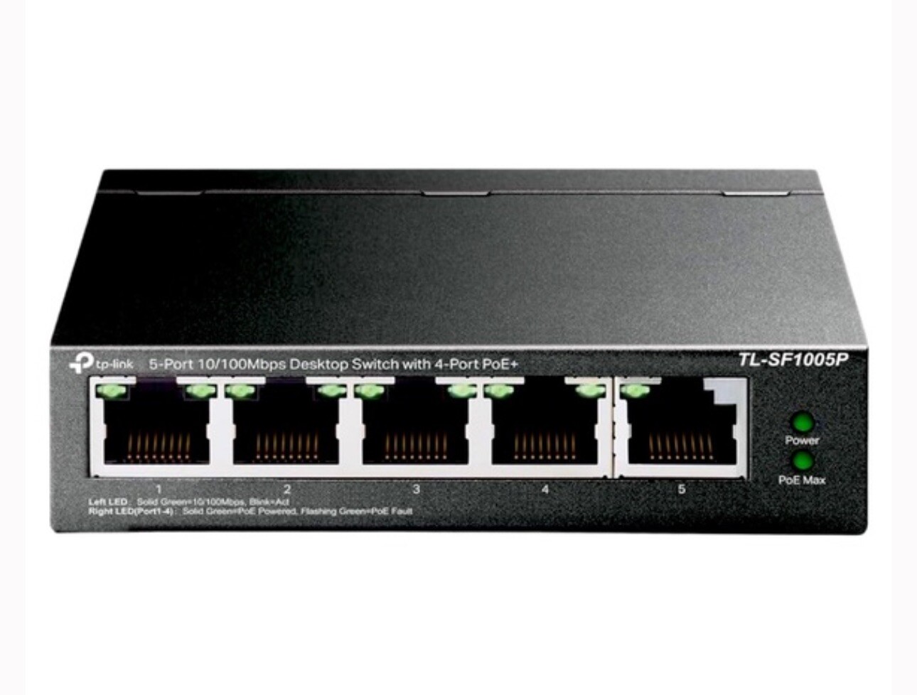 TP-Link 5-Port 10/100Mbps Desktop Switch with 4-Port PoE+ (Model: TL-SF1005P)