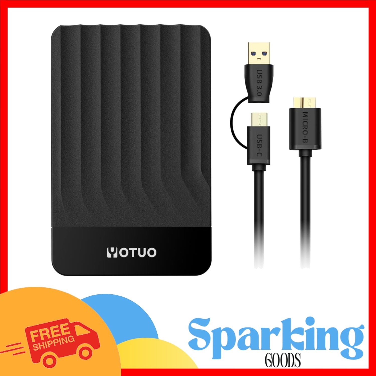 750GB USB 3.0 Portable Hard Drive - Fast Data Transfer & Device Compatibility