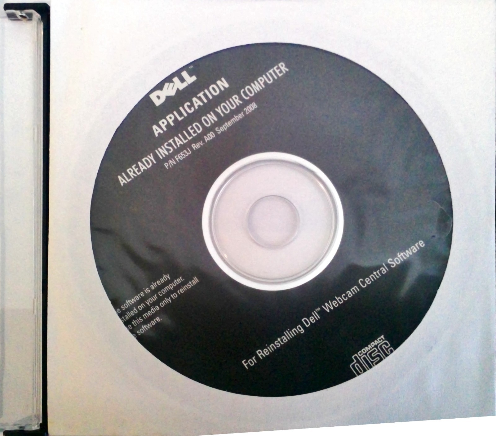 Dell Application for reinstalling Web Central Software P/N F653J Rev. A00 9/2008