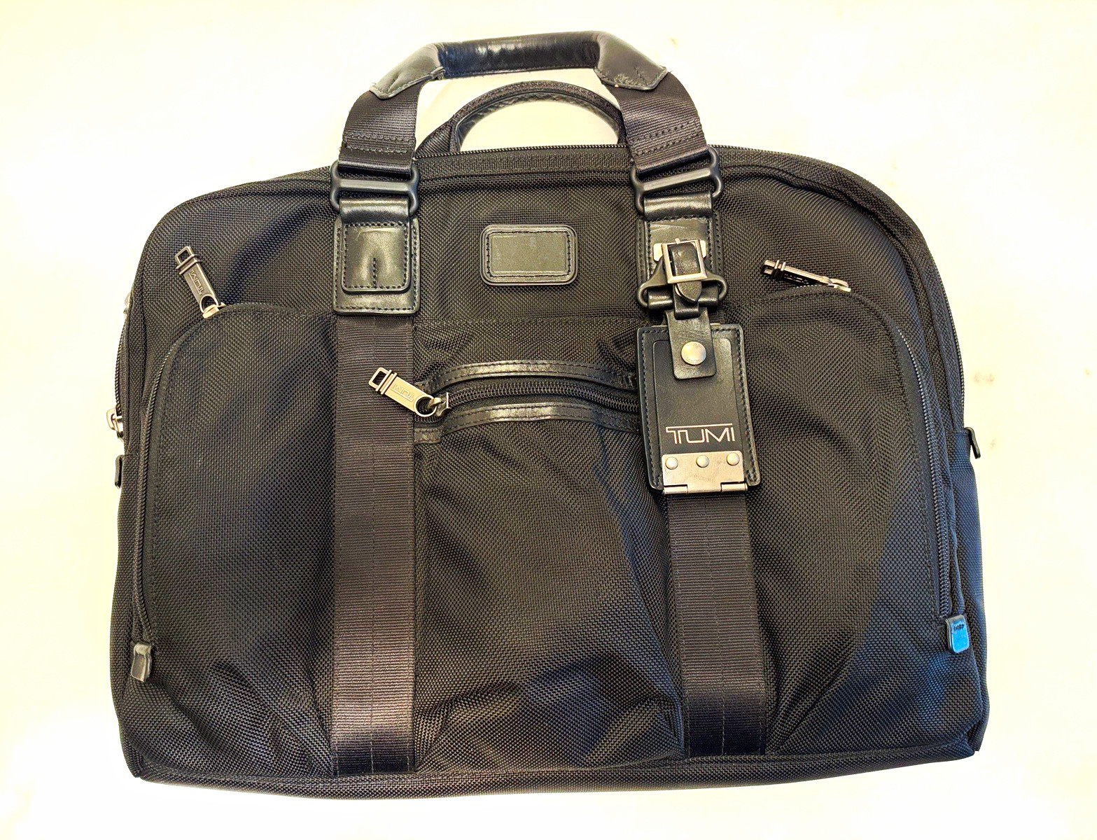 TUMI Alpha Bravo McNair Slim Briefcase – Black Ballistic Nylon *Free Ship*