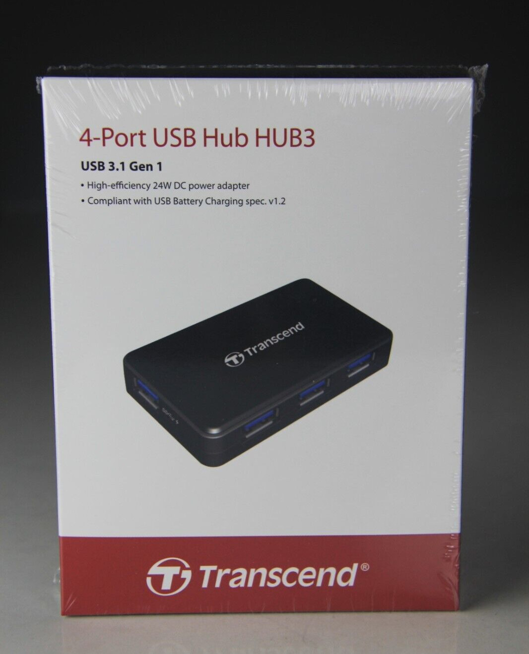 Transcend USB 3.0 4-Port Hub TS-HUB3K New & Sealed