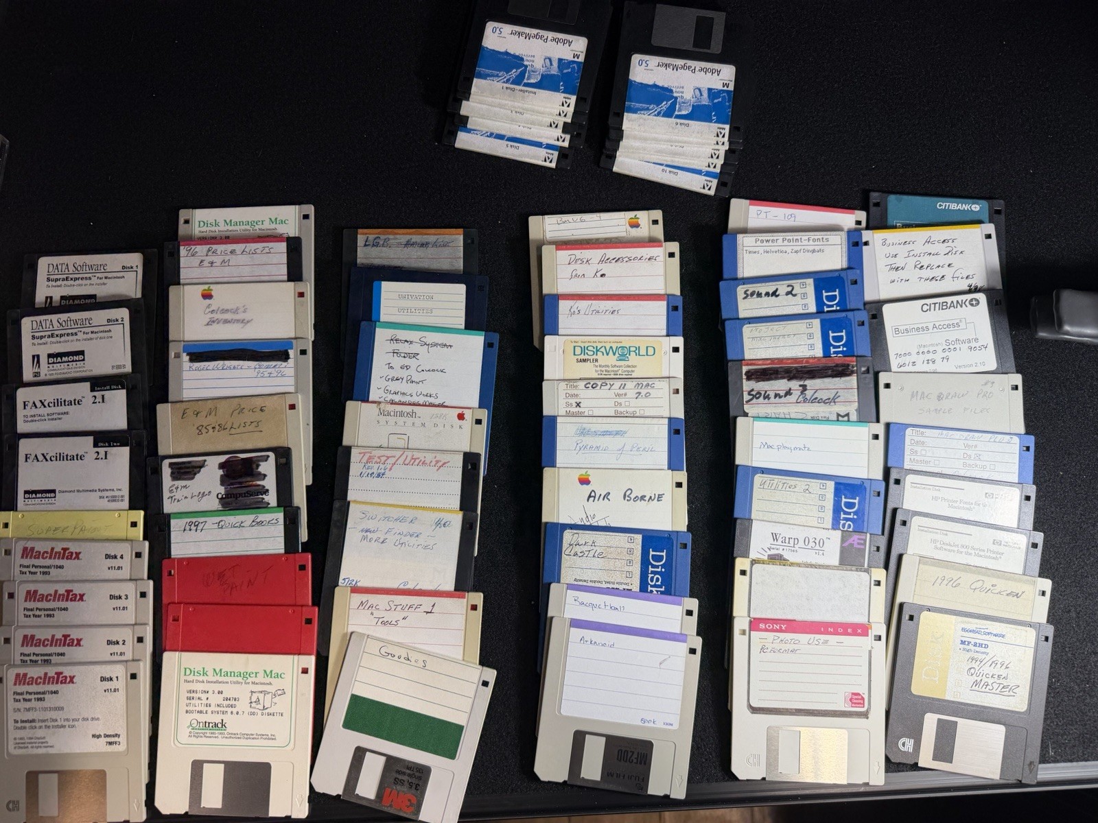 Huge Lot of 66 Vintage Apple Macintosh PROGRAM Floppy Disks From ESTATE SALE