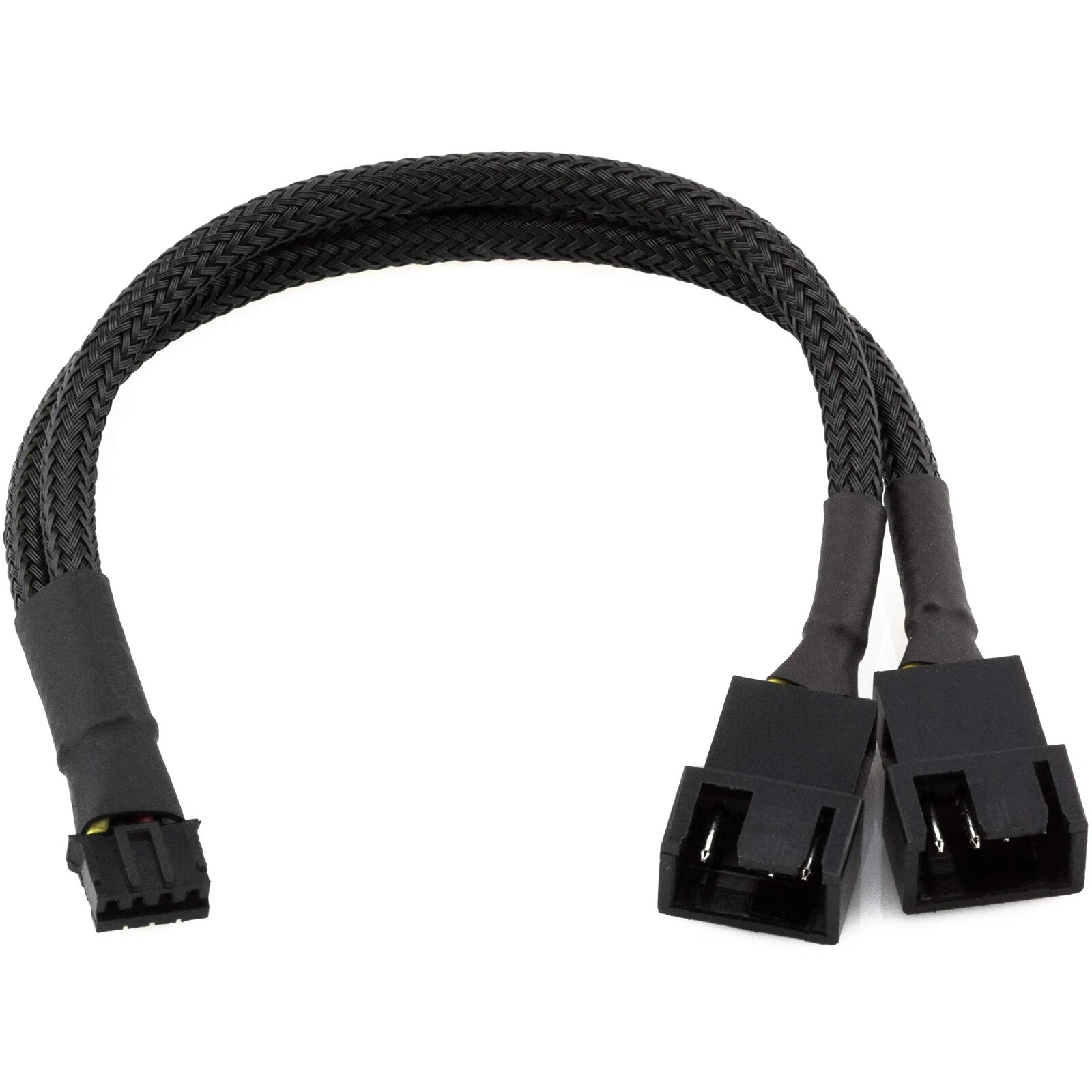 CRJ Micro 4-Pin PWM GPU Dual Fan Splitter Adapter Cable for PH 4-Pin, Black