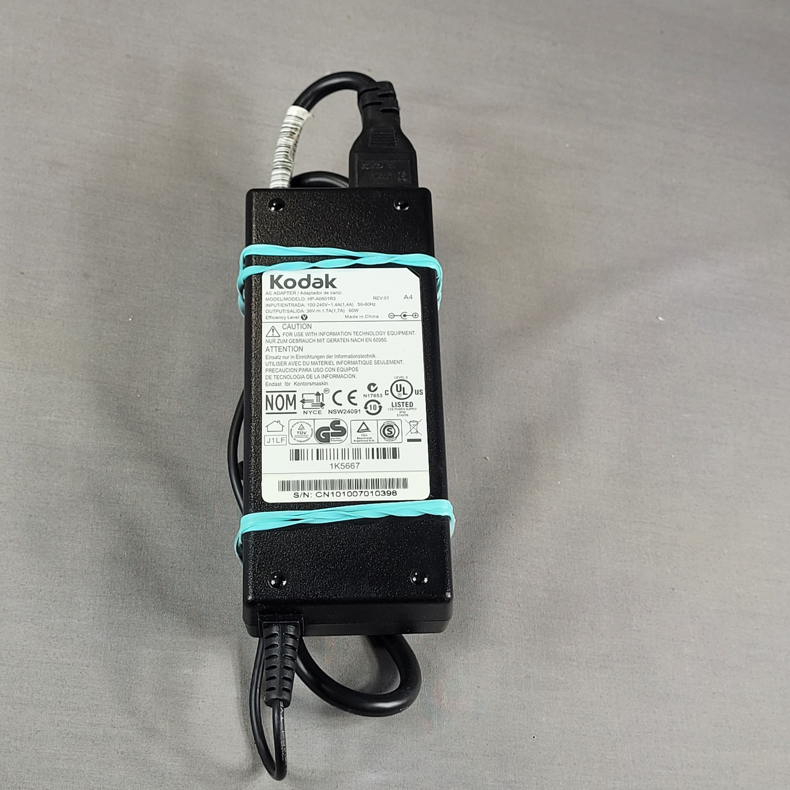 Kodak HP-A0601R3 AC Power Adapter Charger 36V 1.7A 60W for HP Laptops