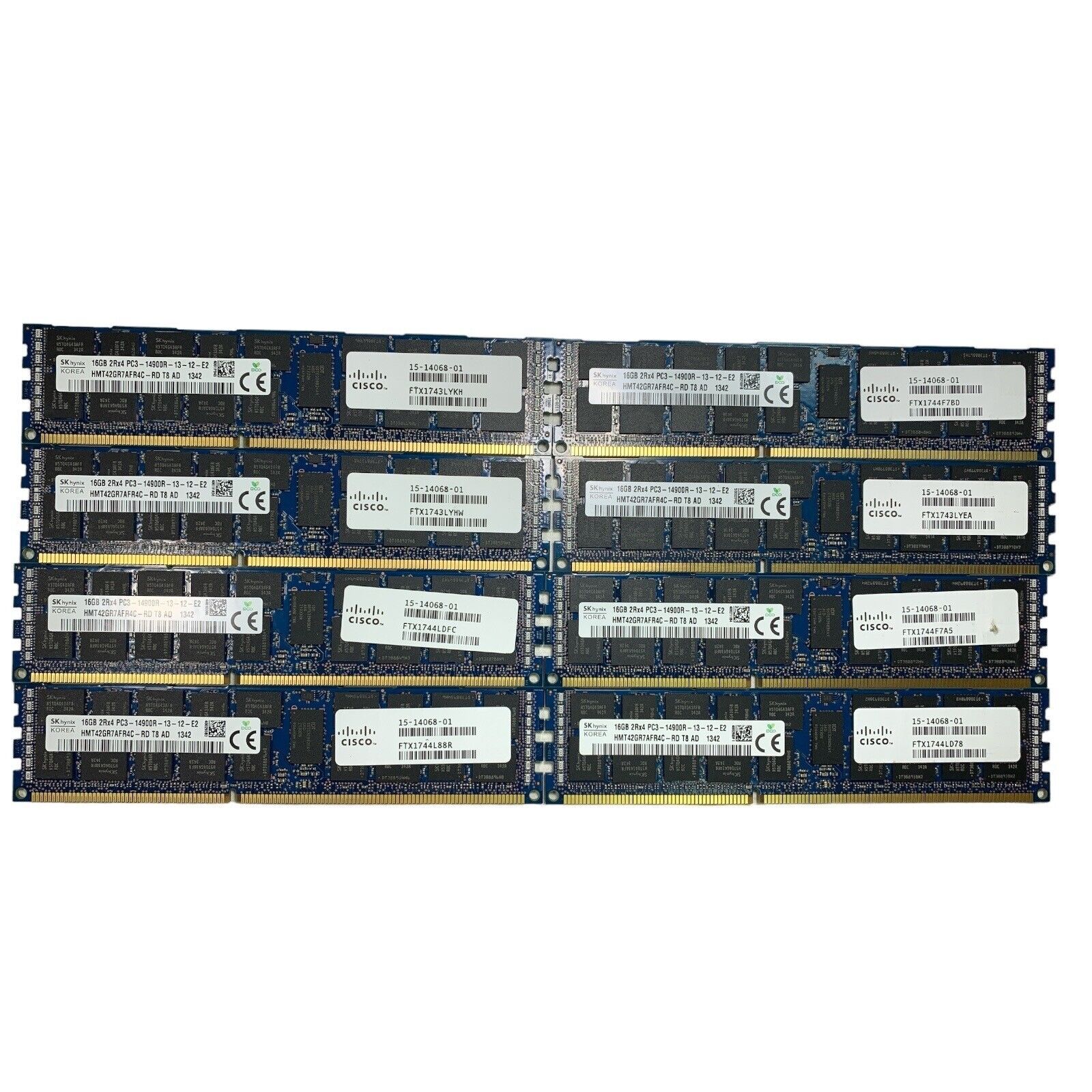LOT of 8x 16GB (128GB) SK Hynix PC3-14900R DIMM ECC Registered Server Memory RAM