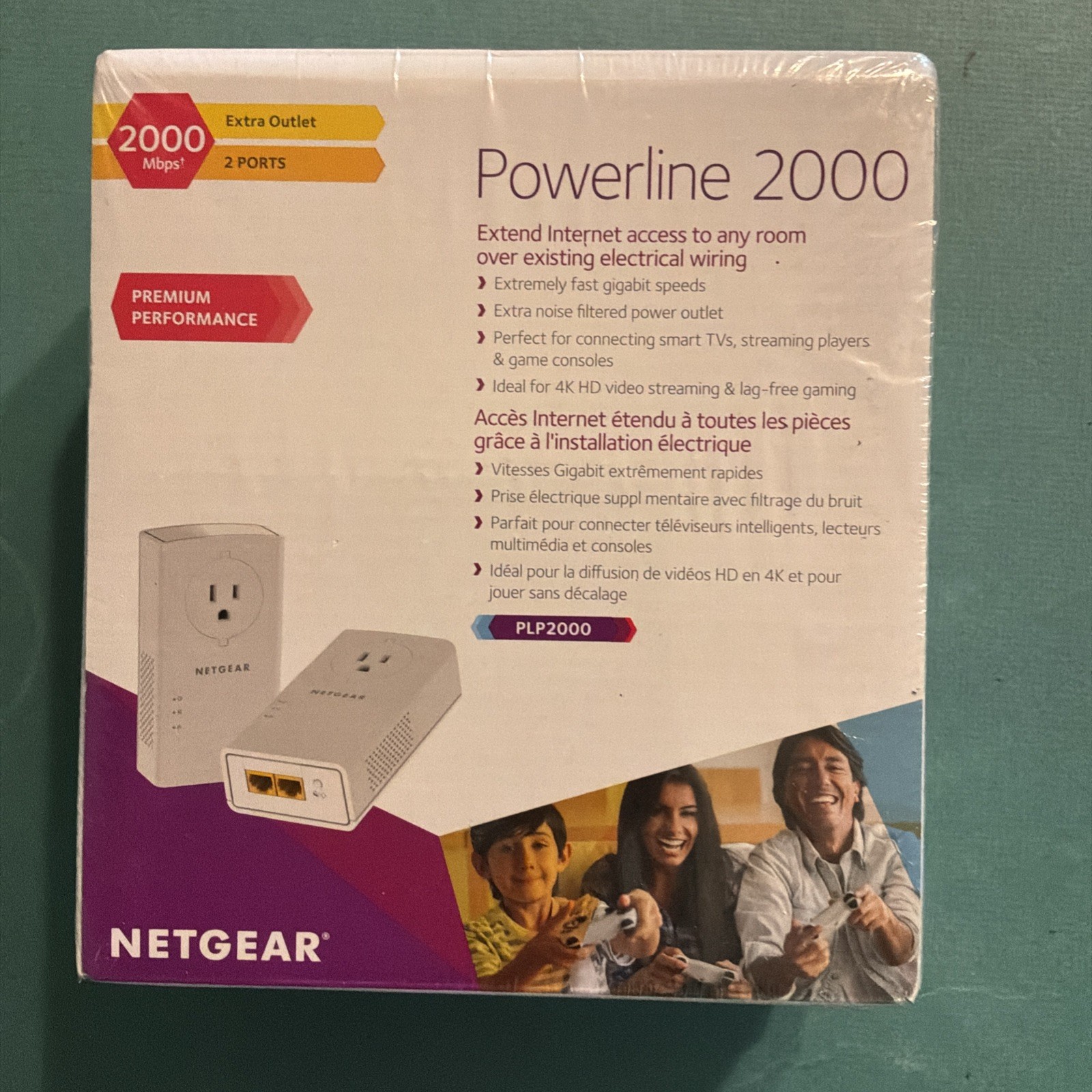 NETGEAR PLP2000  Powerline Adapter 2000Mbps - Pack of 2