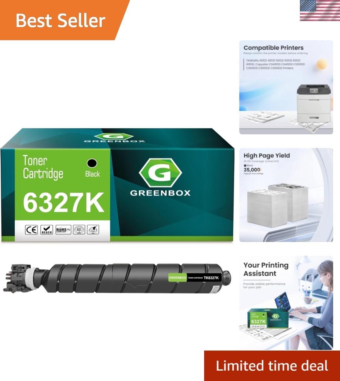 Compatible TK6327 High Yield Toner Cartridge Replacement for TK-6327 TK6327 T...