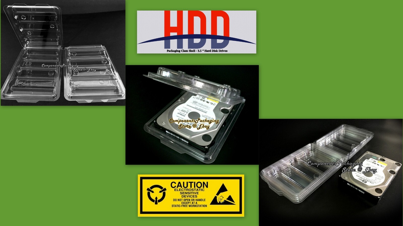 3.5" Internal Hard Disk Plastic Box Container Anti-Static - Lot of 3 10 30 100
