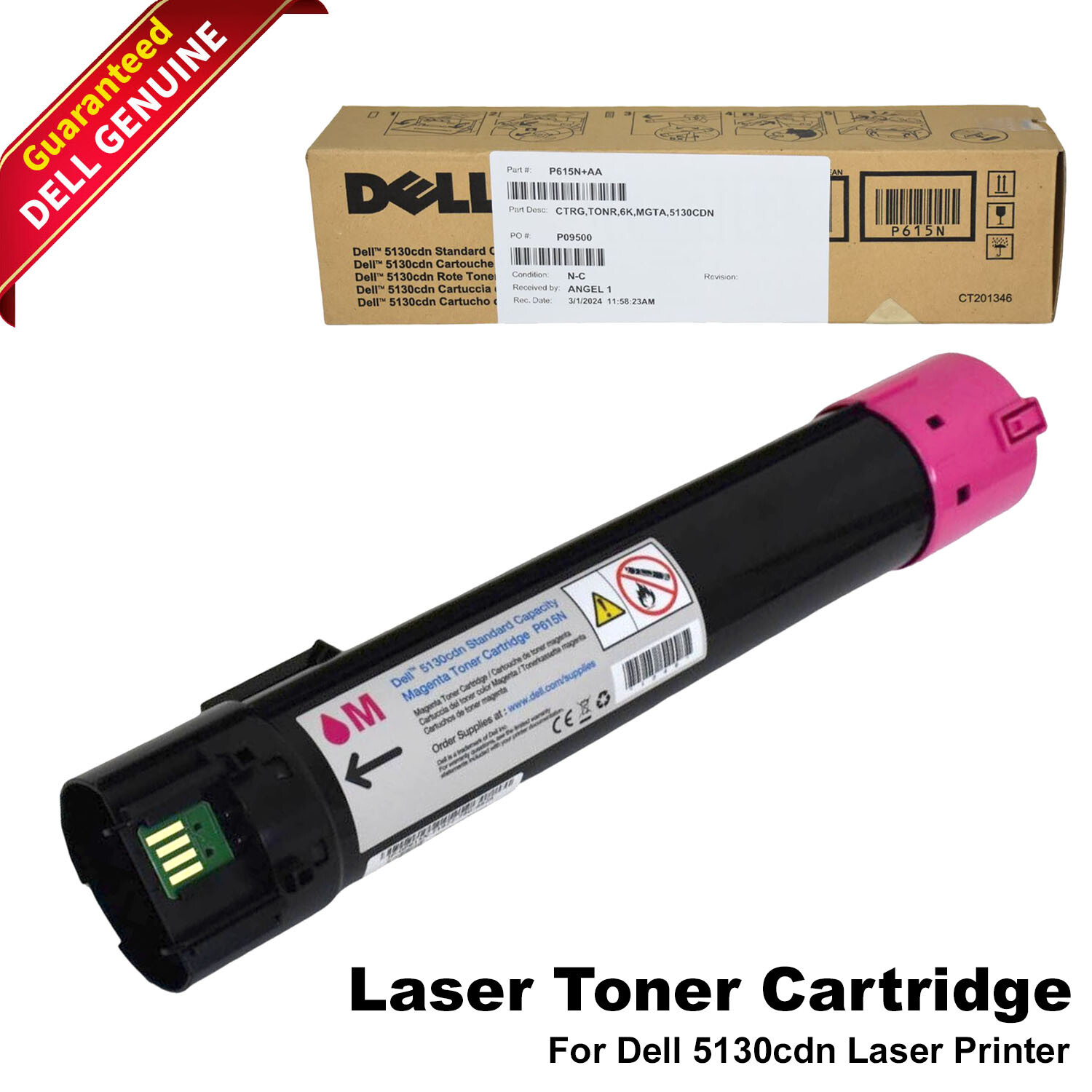 New Dell 5130cdn Magenta Laser Printer Toner Cartridge Yield 6000 330-5845 P615N