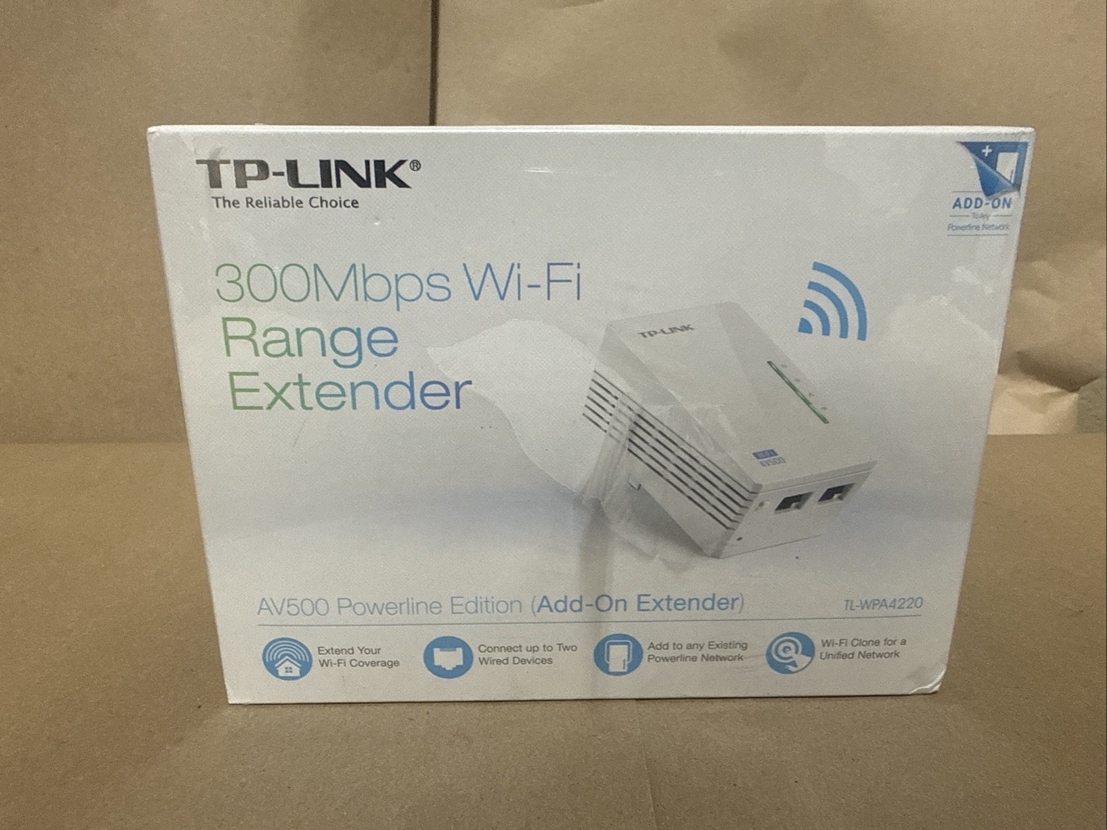 New Sealed TP-Link AV500 Wi-Fi Powerline Add On Extender 300 Mbps Wi-Fi