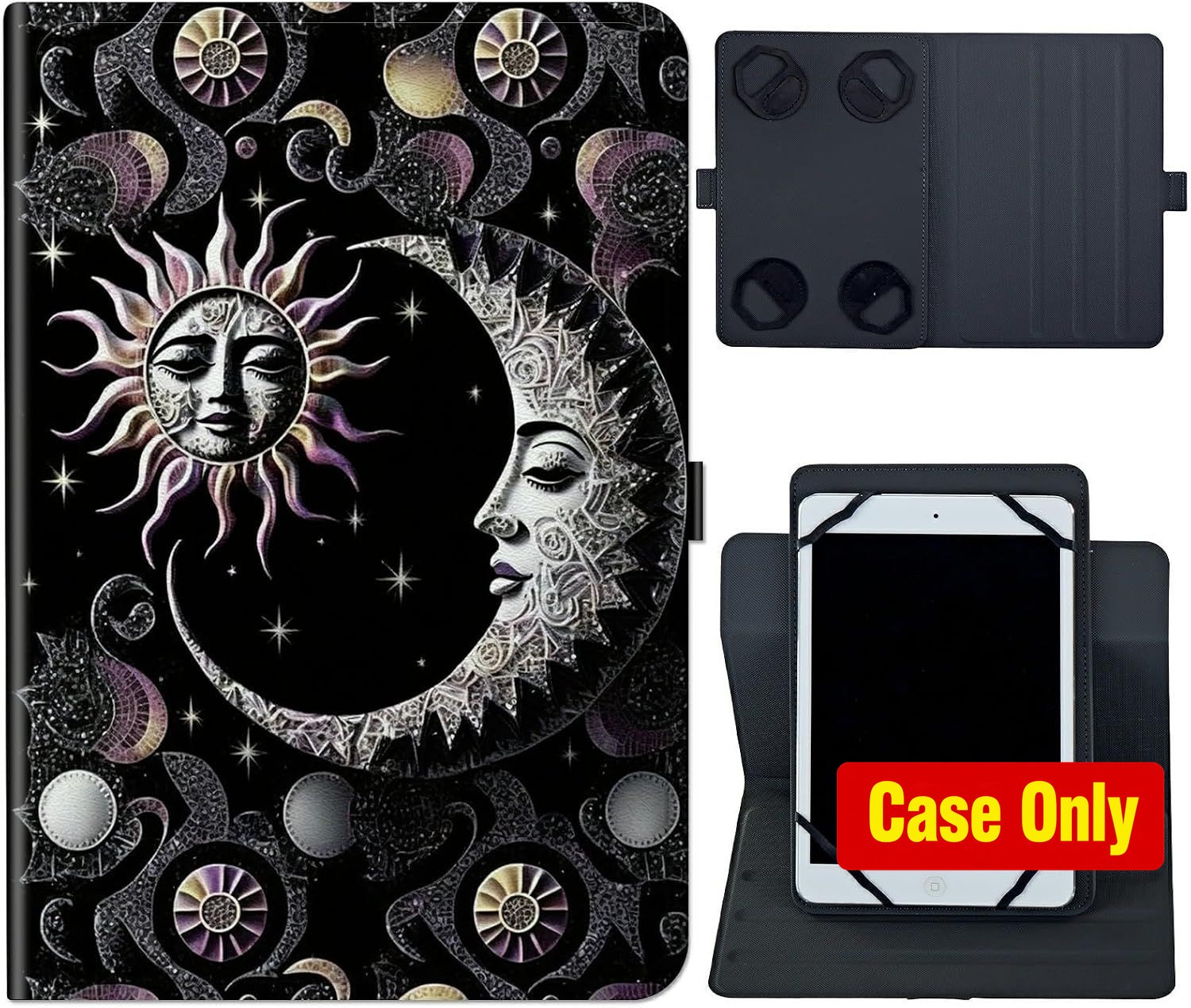 Tablet Case for 8"-9" Tablet, PU Leather, Stand, Lightweight, 360° Rotatable