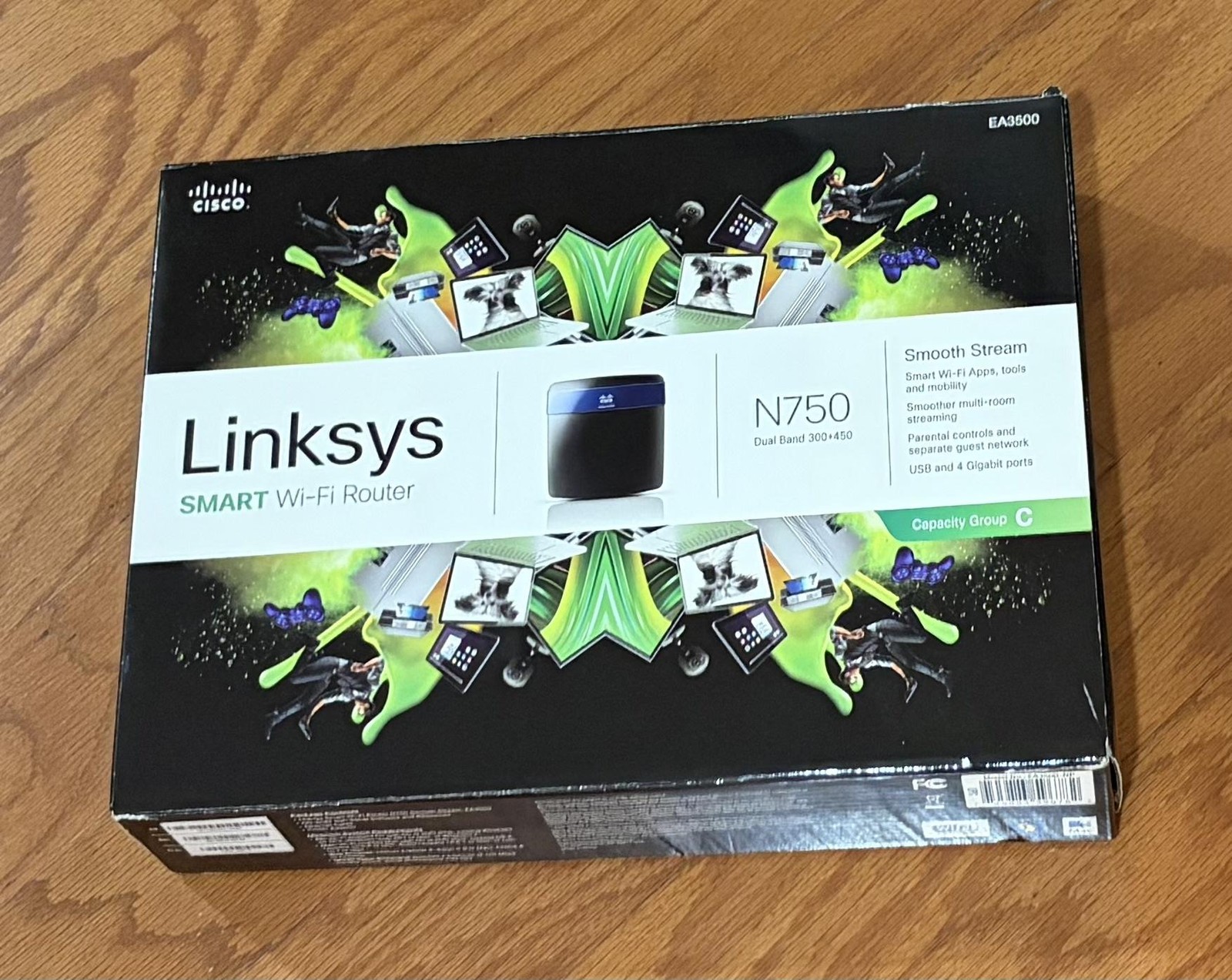 Linksys EA3500 N750 Smart Wi-Fi Router Dual Band Gigabit Black EA3500-NP 4-Port