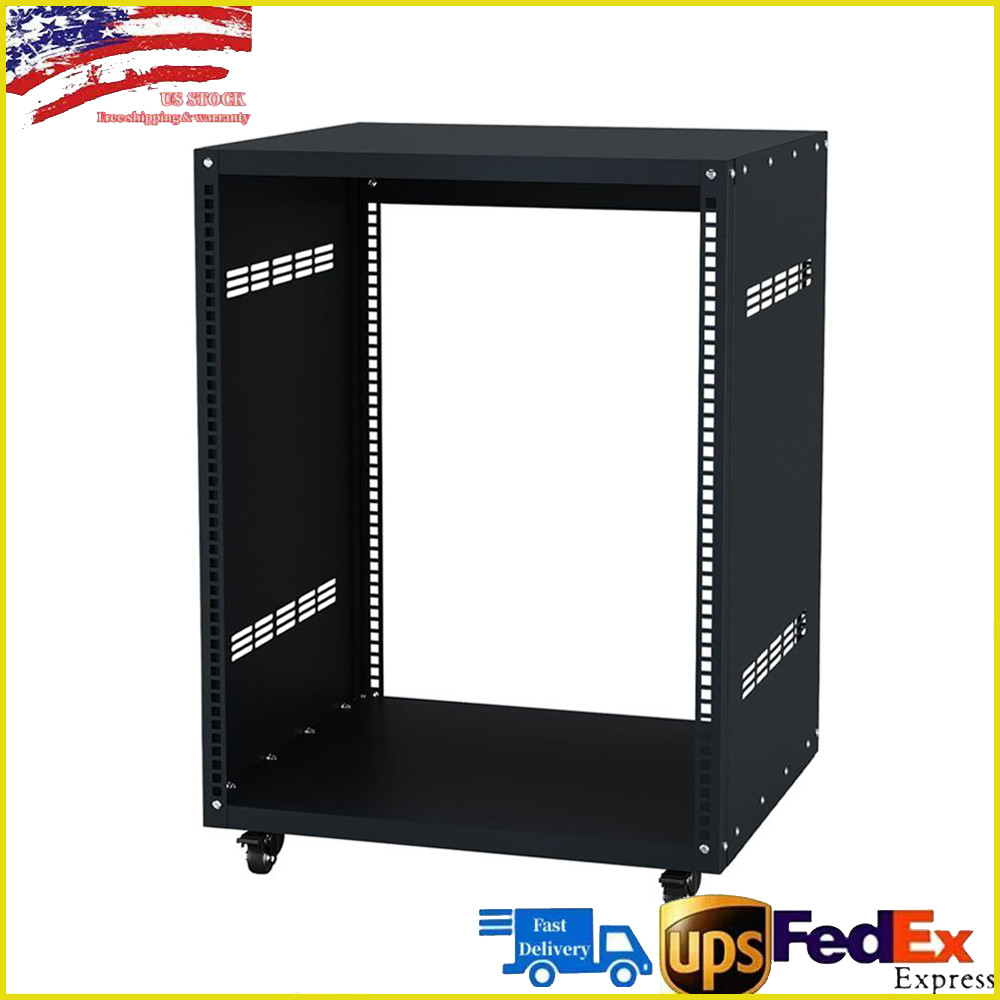 Heavy Duty 12U AV Rack Stand with Caster Wheels for Network and Studio Equipment