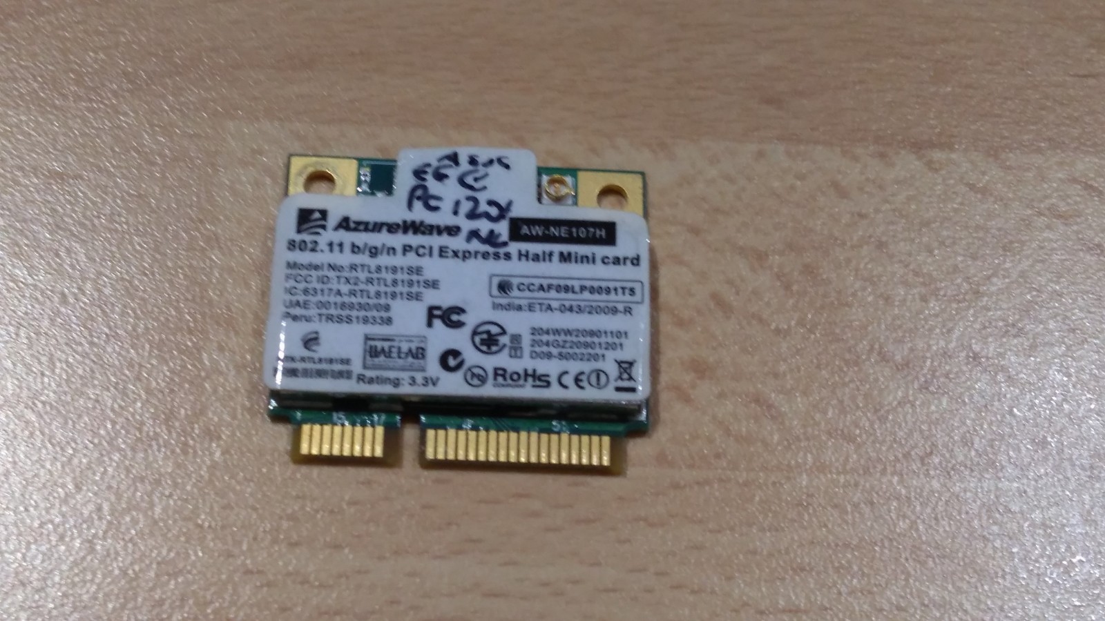 Asus EEE PC 1201NL AzureWave Series AW-NE107H Wireless WiFi Board Module Card