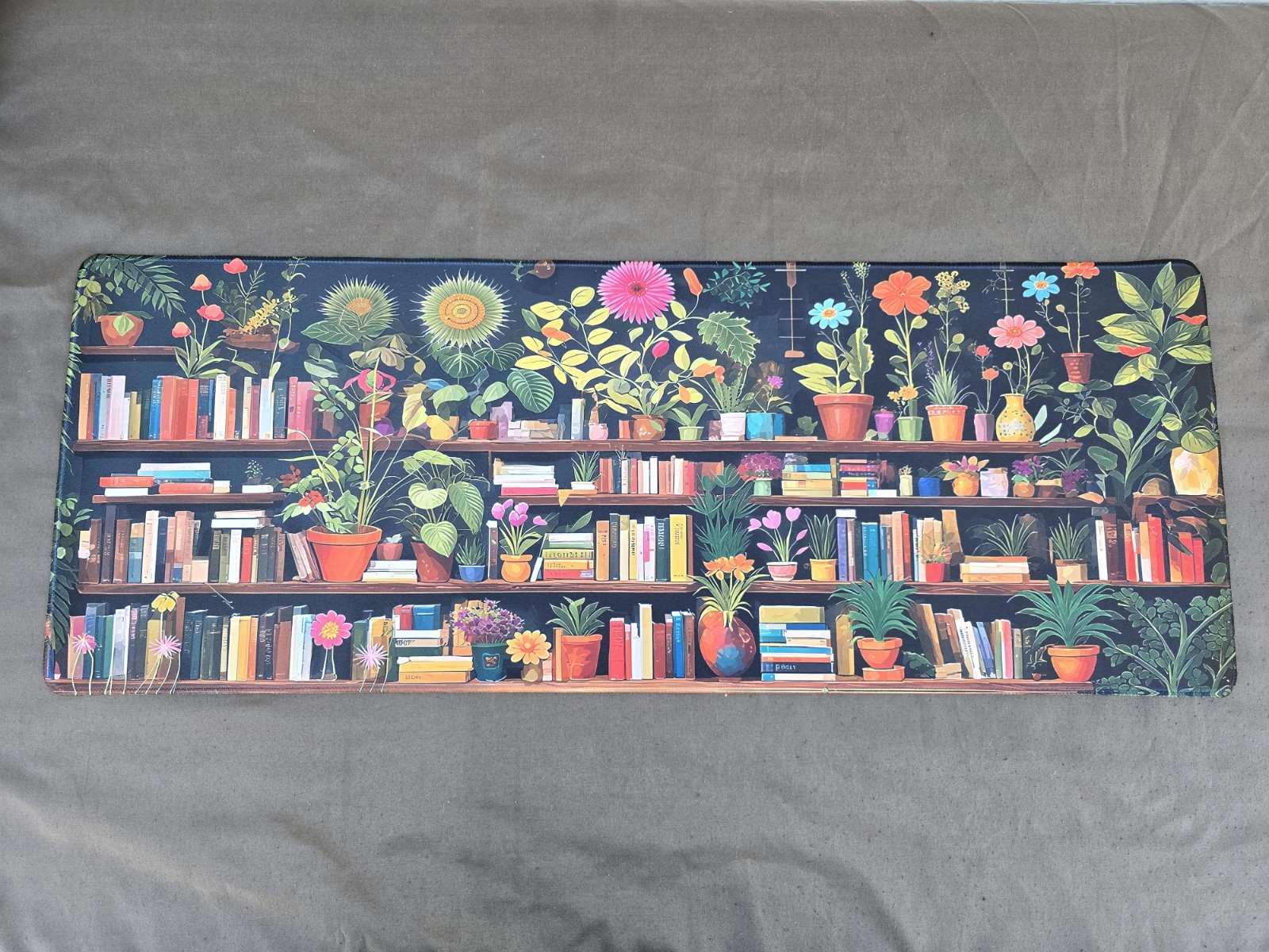 Extra Large 31"x12" Gaming Computer Desk Table Mat Mouse Pad Floral Bookshelf 