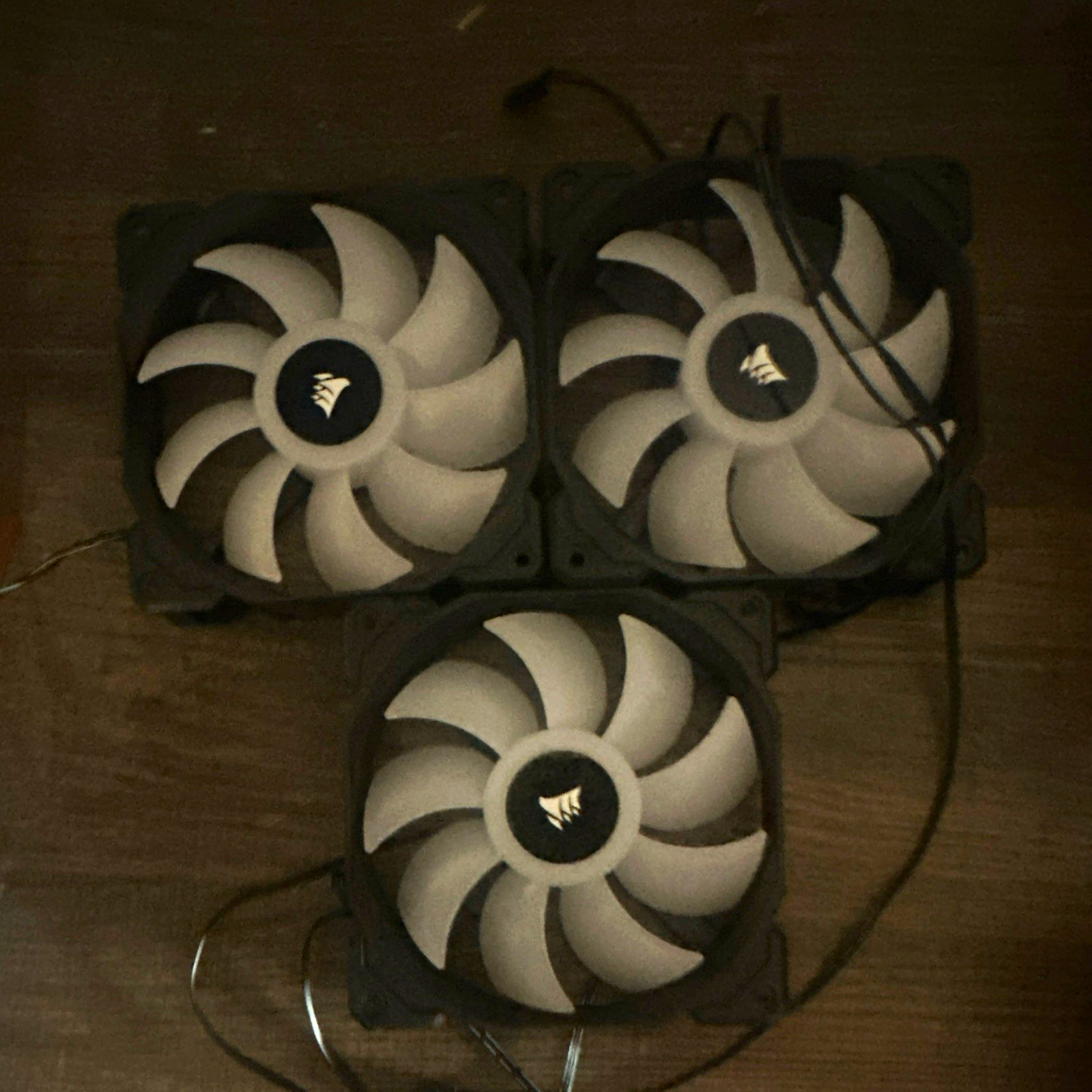Corsair Air Series AF120 120mm 3-Pin Case Fans Black/White Lot of 3