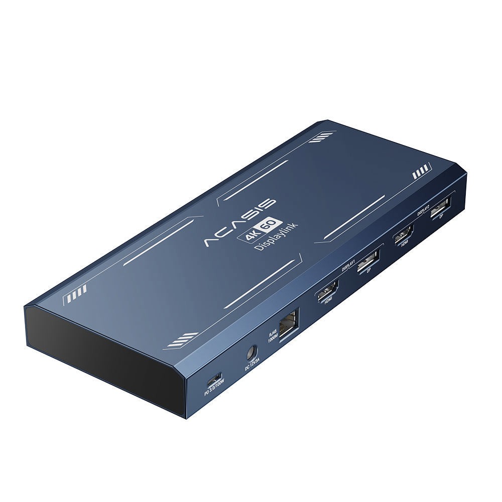 ACASIS USB-C Dock 10Gbps Dual HDMI Dual DP RJ45 SD TF PD100W Hub