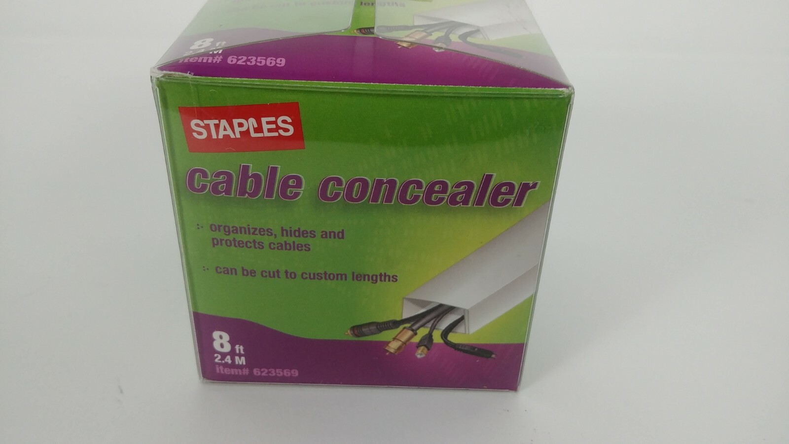 (New) Staples Cable Concealer White 8 ft. #623569