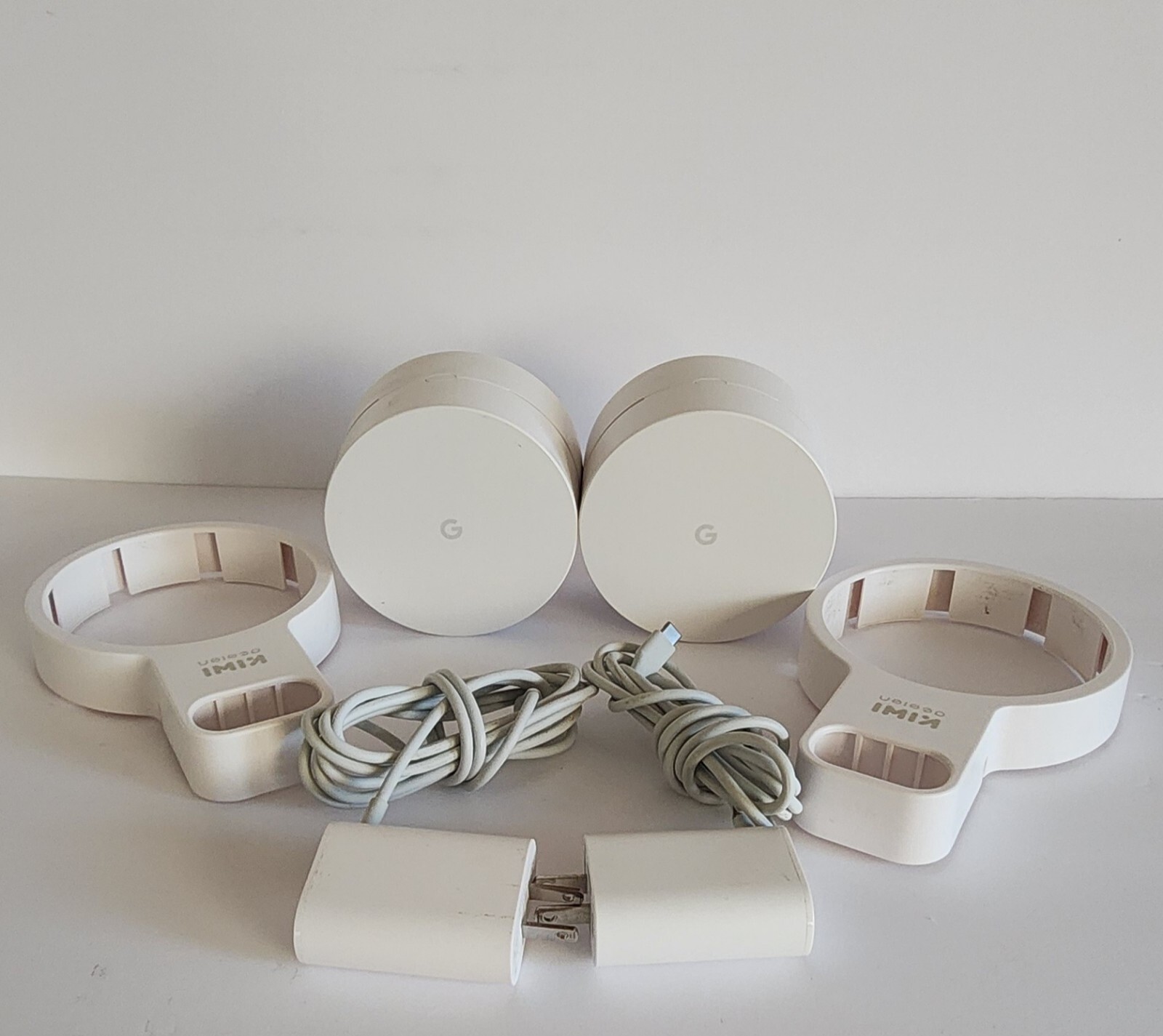 Google Mesh WiFi AC1304 2-Pack Whole Home System Smart Router - Power Cords