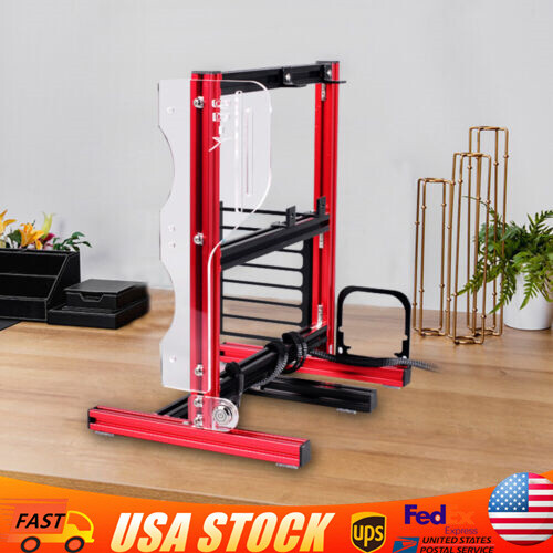 Red DIY ITX ATX MATX PC Frame Test Bench Open Air Case Water Cooling Fan Chassic
