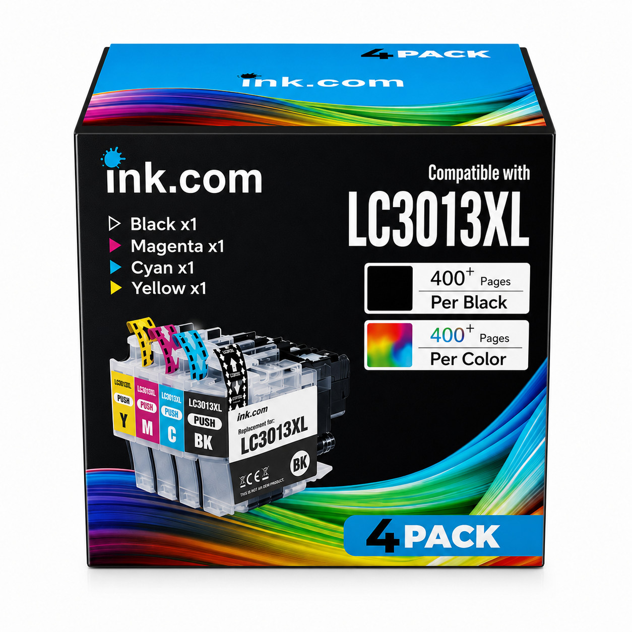 ink .com LC3013XL Ink Cartridge 4 Pack High Yield Compatible with Brother for MF