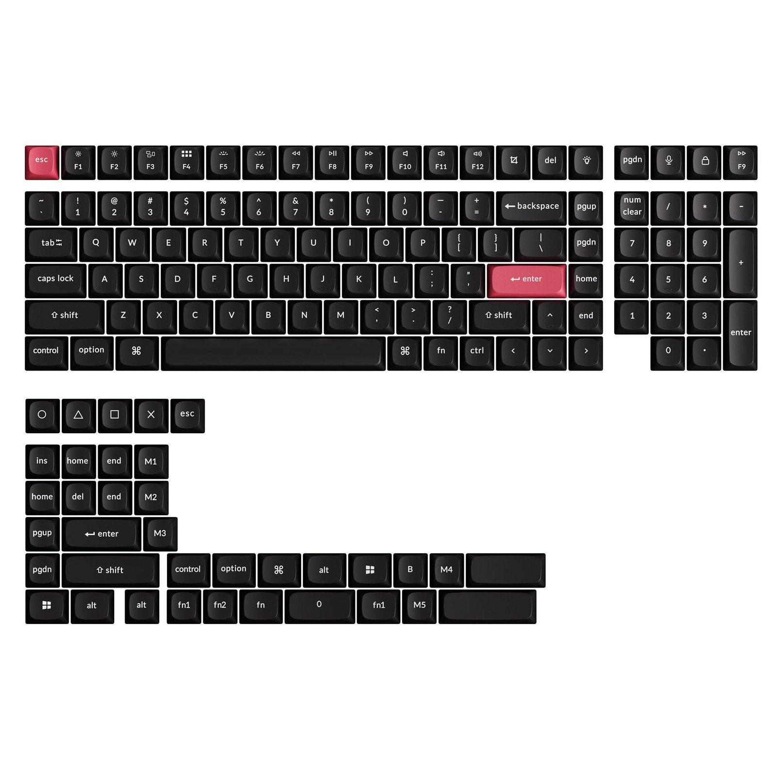Keychron OSA Profile Double-Shot PBT Keycap Full Keycap Set (141 Keys) - White o