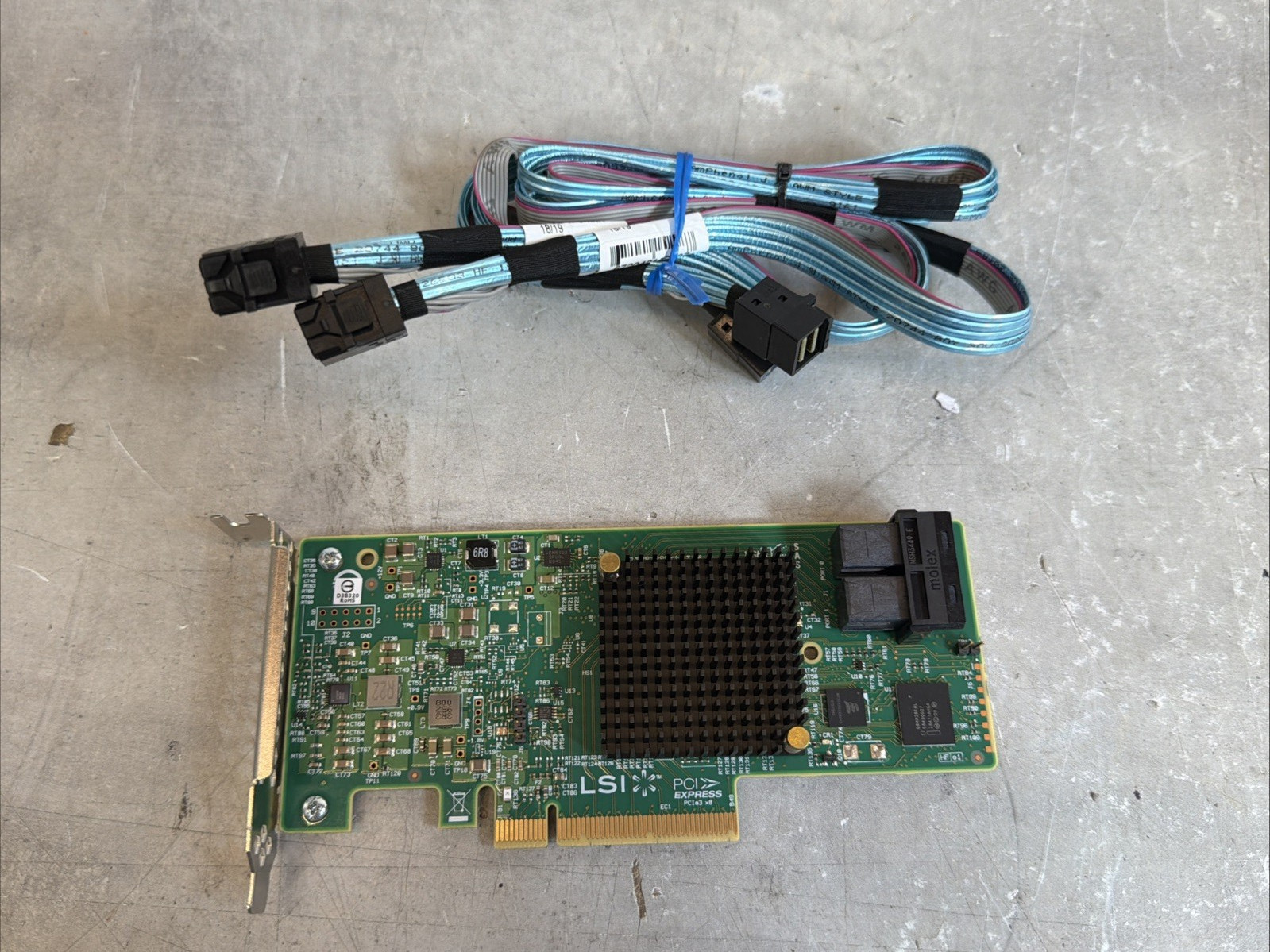 Supermicro LSI 9300-8i 12Gb/s SAS HBA PCIe RAID Controller w/Cables Low Profile