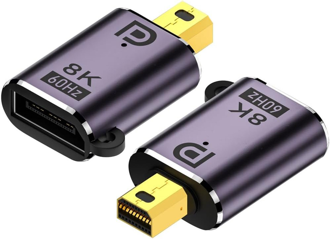 2Pack Mini DP 1.4 Male to Female Adapter 8K 60Hz