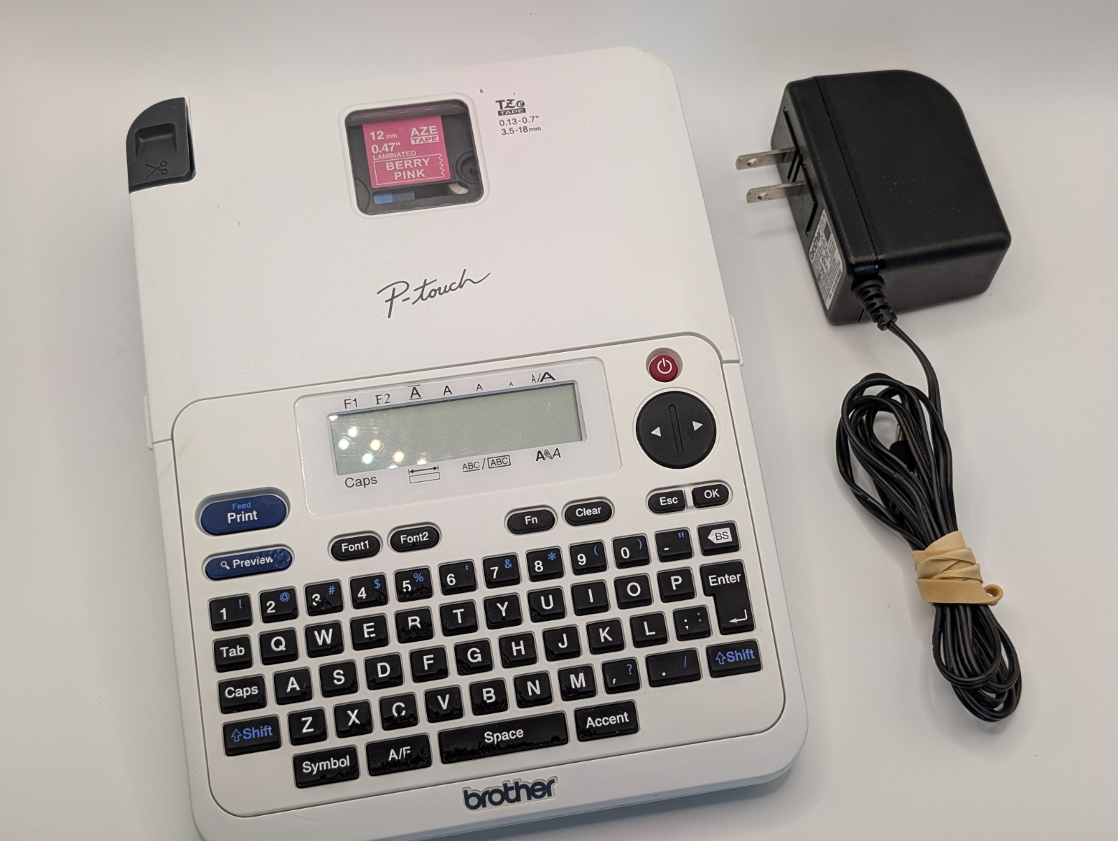 Brother P-touch PT-2040 Label Maker Printer with AC Adapter & AZE Tape
