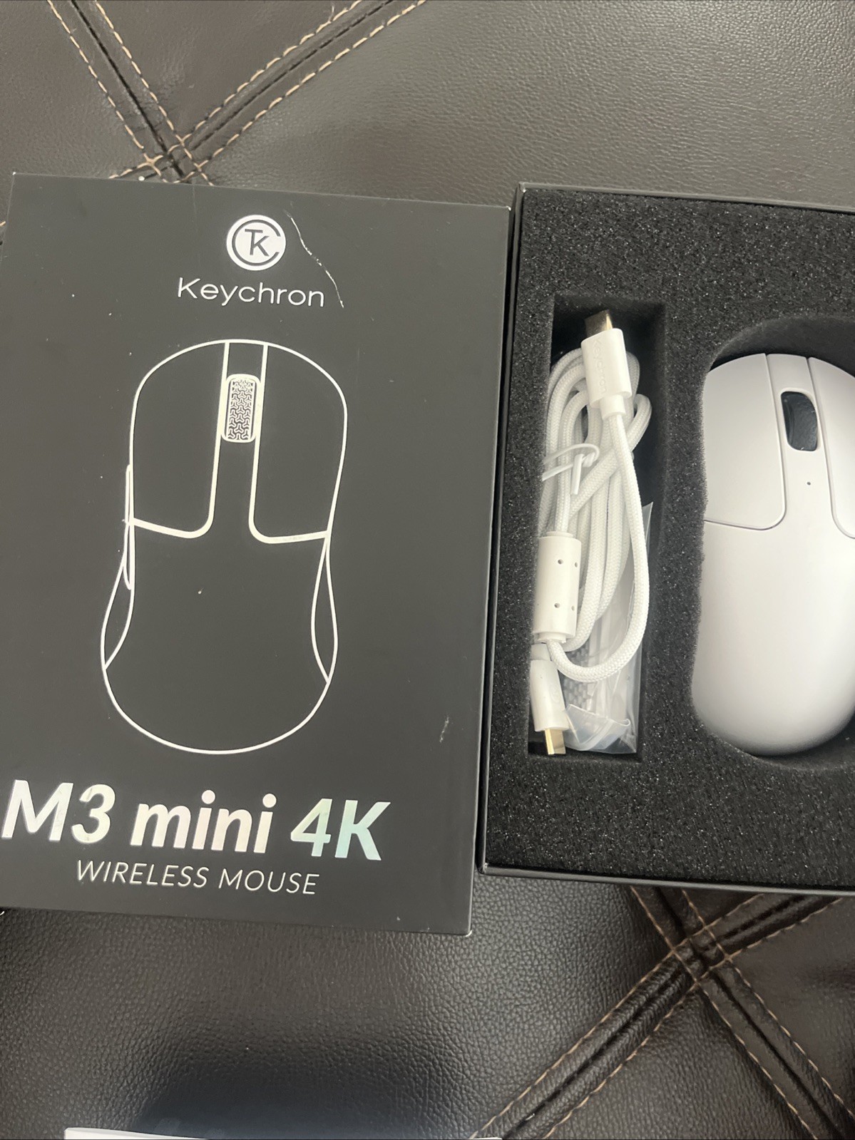 KEYCHRON M3 MINI 4K WIRELESS BLUETOOTH 5.1/2.4 GHZ/WIRED OPTICAL MOUSE, -  WHITE