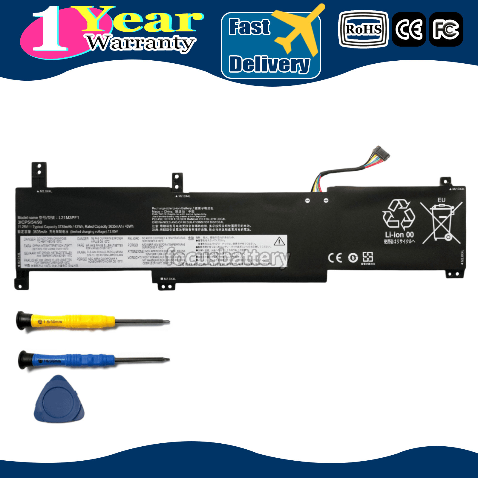 New OEM L21M3PF1 Battery For Lenovo IdeaPad 1 14ADA7 15ADA7 15IAU7 15IJL7 42Wh