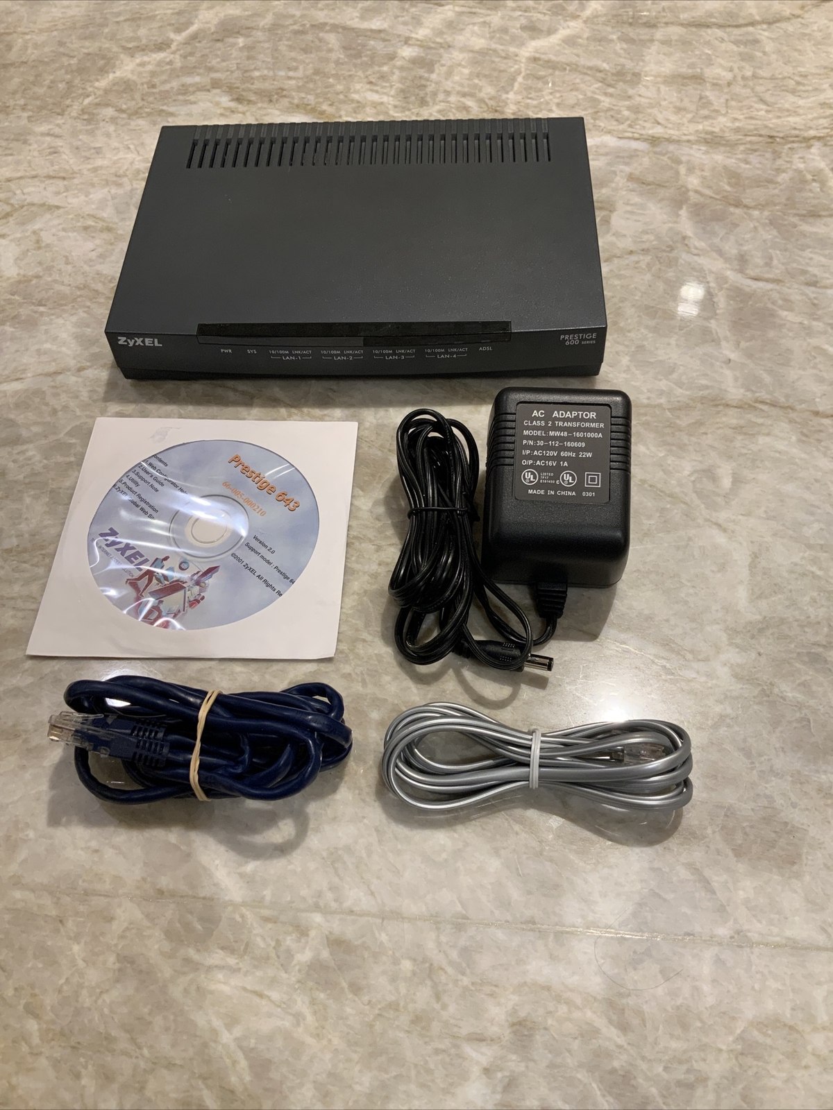 ZyXel Prestige 643 4 Port 10/100 Wired Router ADSL Internet Ethernet Switch
