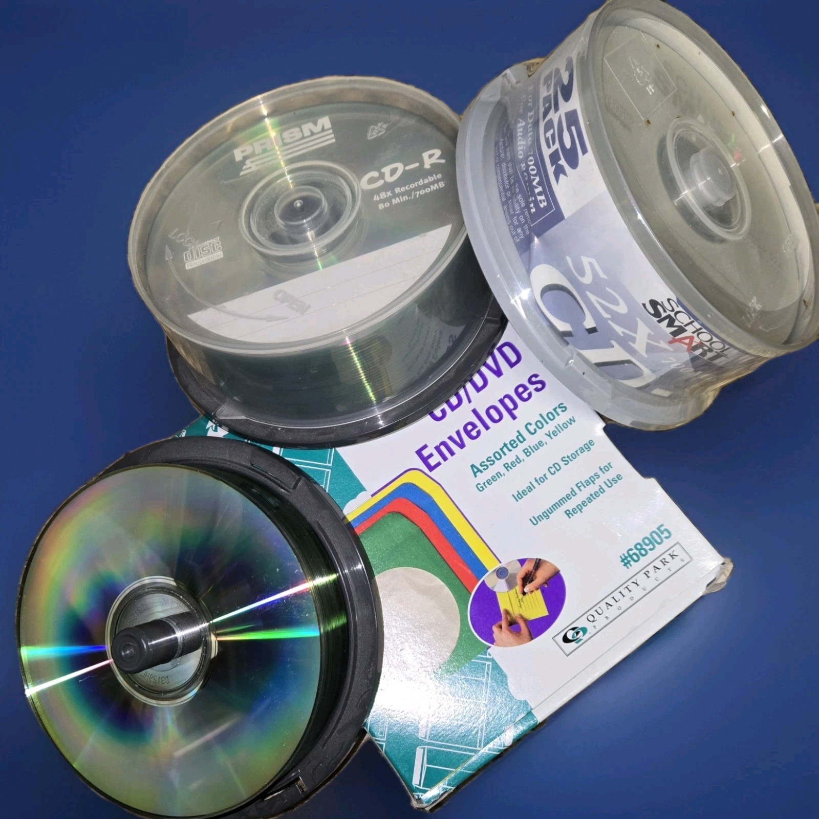 CD-R Lot 66 - 80 Min 700 MB HP New Open Box Blank w/Box of Envelopes