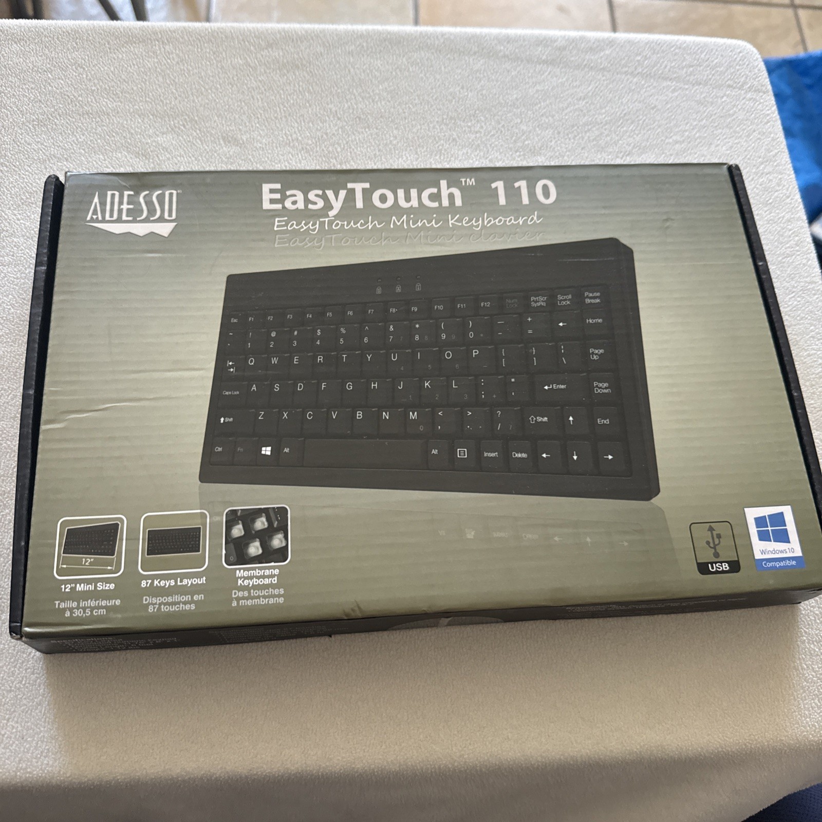 Adesso AKB-110B EasyTouch 110 Mini Keyboard (Black)